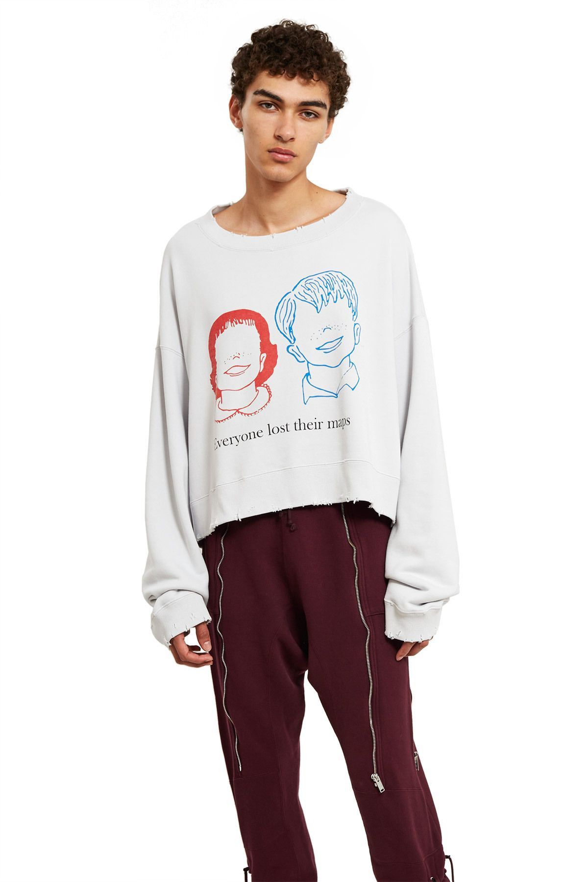 Jun Takahashi Undercover AW17 Everyone Lost Their Maps Cropped Sweatshirt Size US XL / EU 56 / 4 - 2 Thumbnail