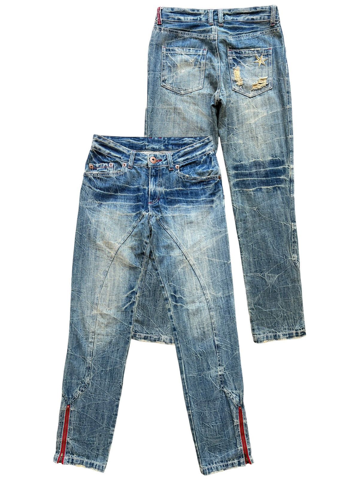 Beauty Beast × Japanese Brand Vintage Distressed Denim Ripped Rusty Skinny Jeans 30 Size 30" / US 8 / IT 44 - 1 Thumbnail
