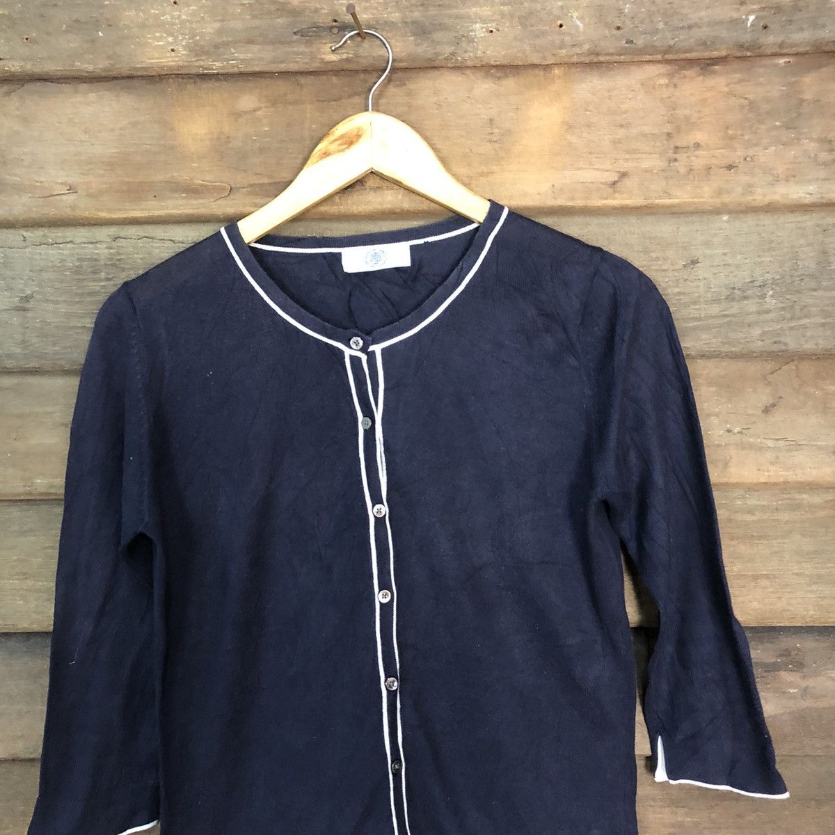 J. Press J Press Dark Blue Patterned Cardigans #7232 Size S / US 4 / IT 40 - 2 Thumbnail