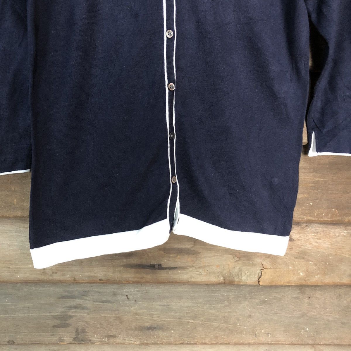 J. Press J Press Dark Blue Patterned Cardigans #7232 Size S / US 4 / IT 40 - 6 Thumbnail
