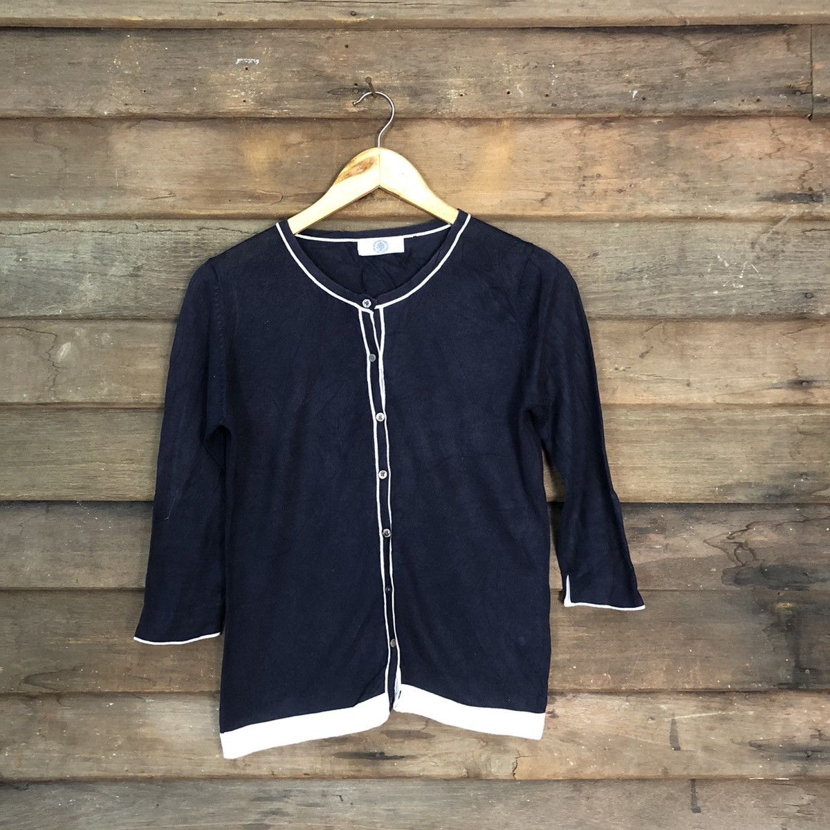 J Press Dark Blue Patterned Cardigans #7232