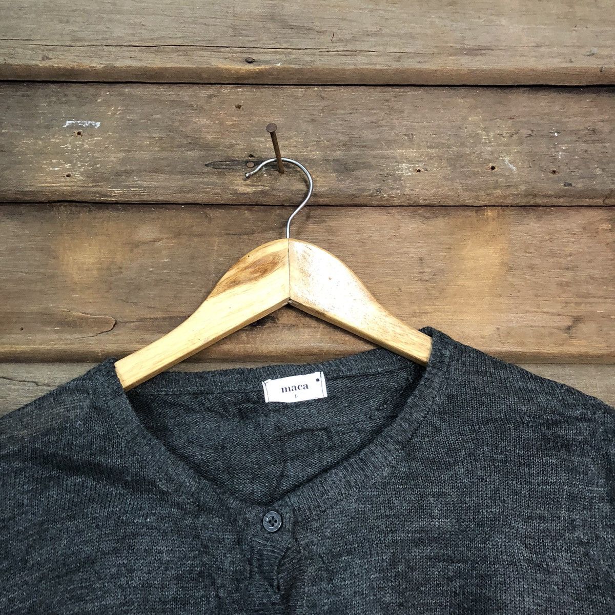 Japanese Brand Maca Grey Patterned Cardigans vintage japan #7227 Size L / US 10 / IT 46 - 4 Thumbnail