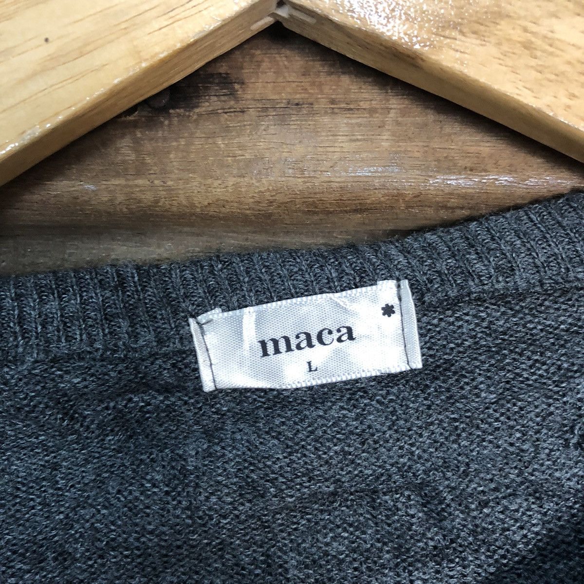 Japanese Brand Maca Grey Patterned Cardigans vintage japan #7227 Size L / US 10 / IT 46 - 7 Thumbnail