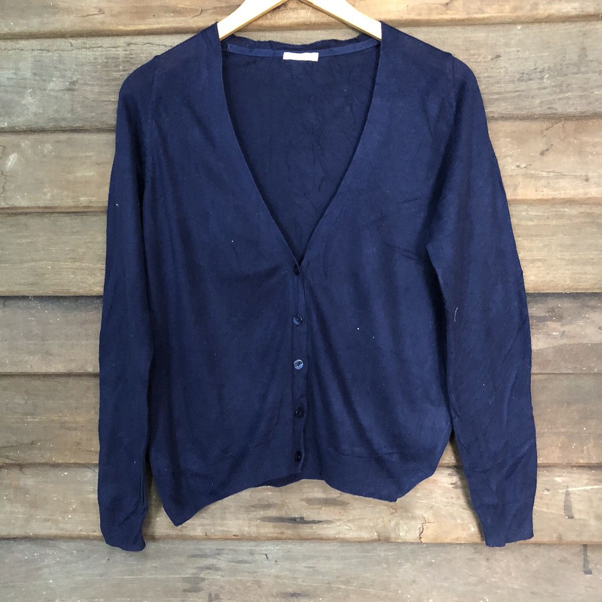 GU GU Dark Blue Cardigan knitwear vintage japan #7225 Size M / US 6-8 / IT 42-44 - 3 Thumbnail