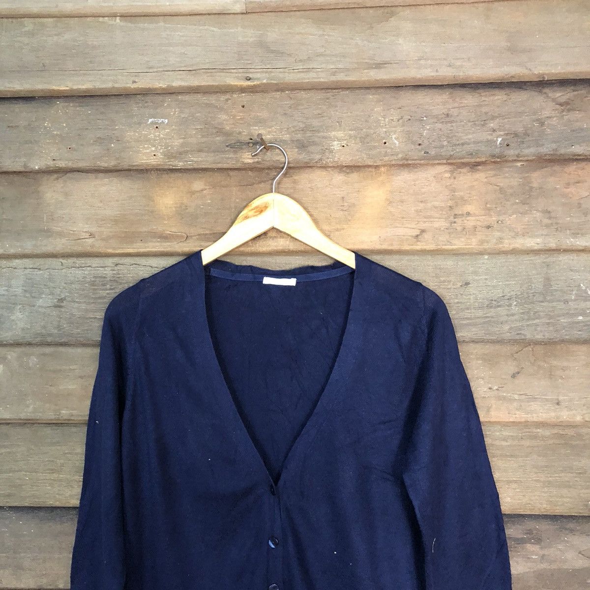 GU GU Dark Blue Cardigan knitwear vintage japan #7225 Size M / US 6-8 / IT 42-44 - 2 Thumbnail