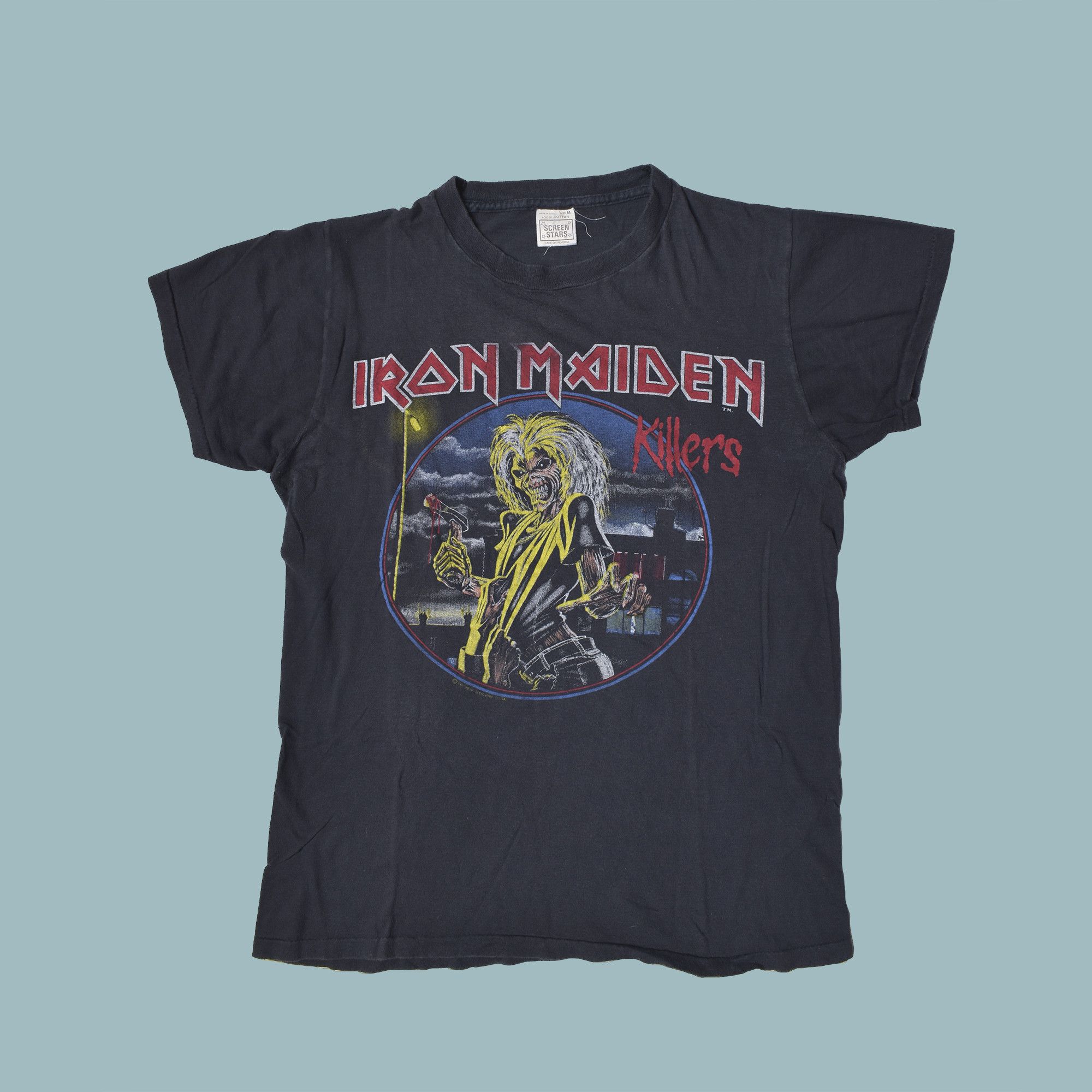 RARE* IRON MAIDEN 1981 KILLERS T-SHIRT SIZE M Short Sleeve T Shirts