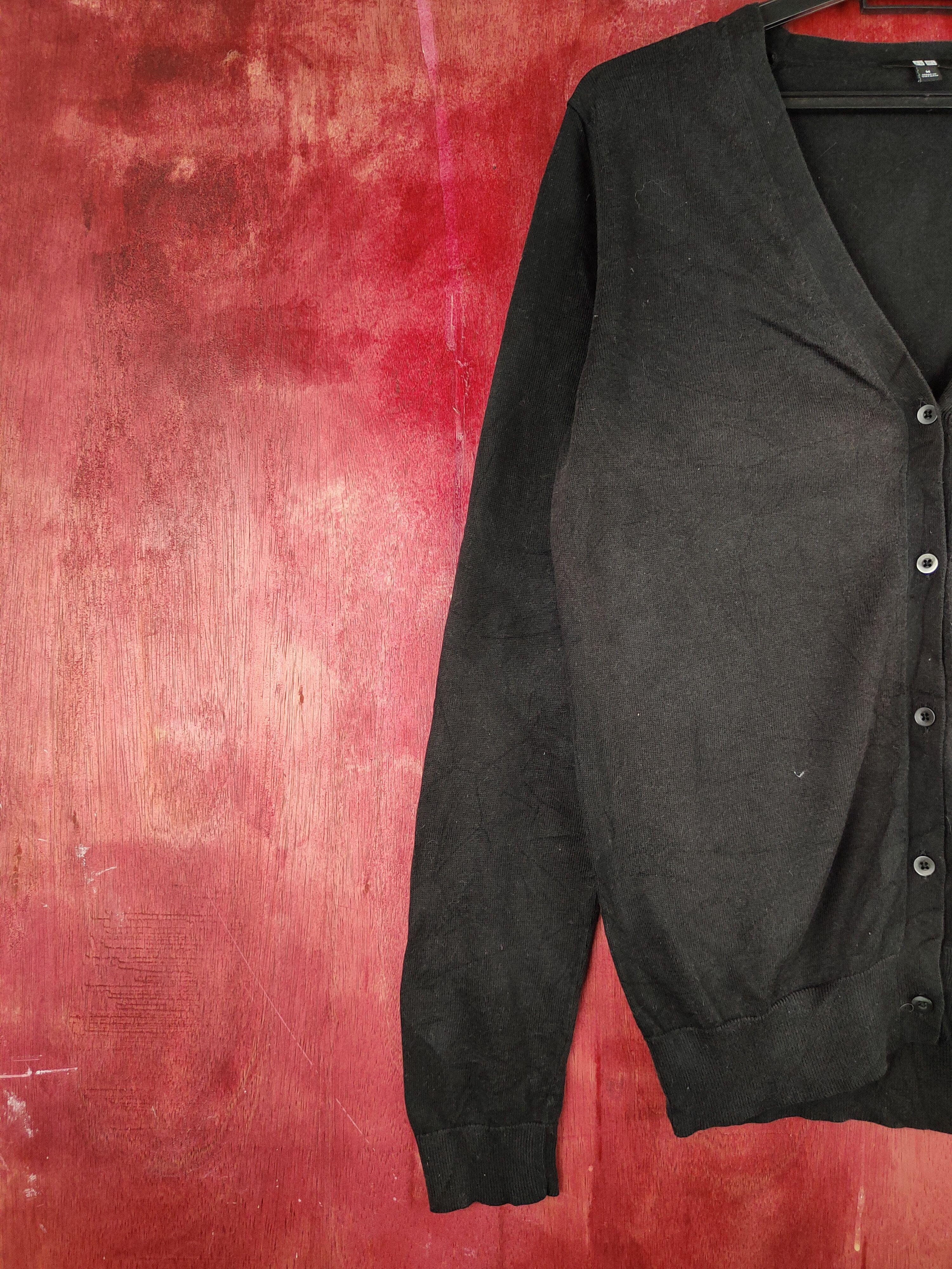 Japanese Brand × Uniqlo Uniqlo japan vintage Black Faded Knitwear Cardigan #S1050 Size M / US 6-8 / IT 42-44 - 3 Thumbnail