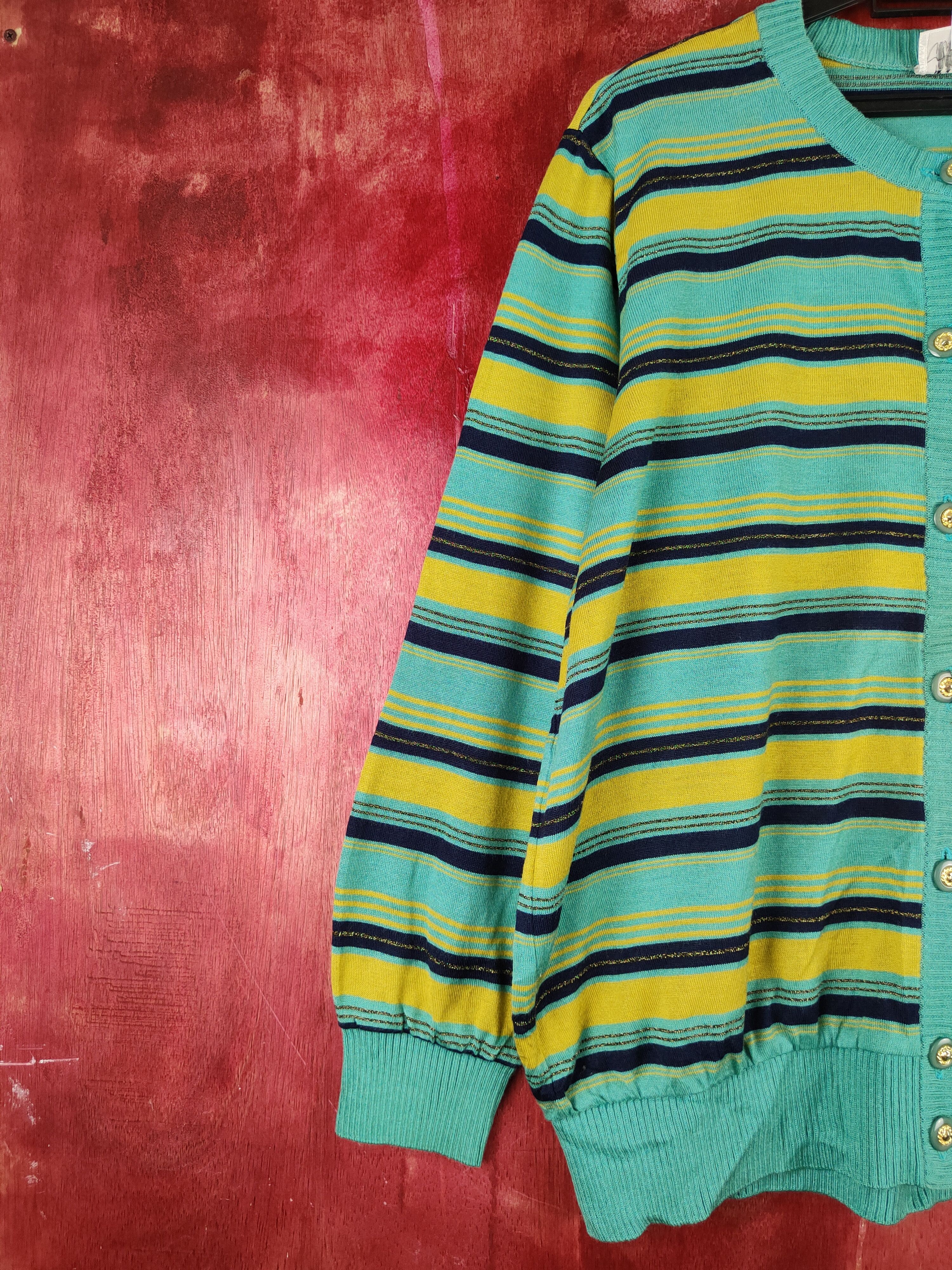 Vintage Corso Green Mustard Knitwear Cardigan #S1051 Size XL / US 12-14 / IT 48-50 - 3 Thumbnail