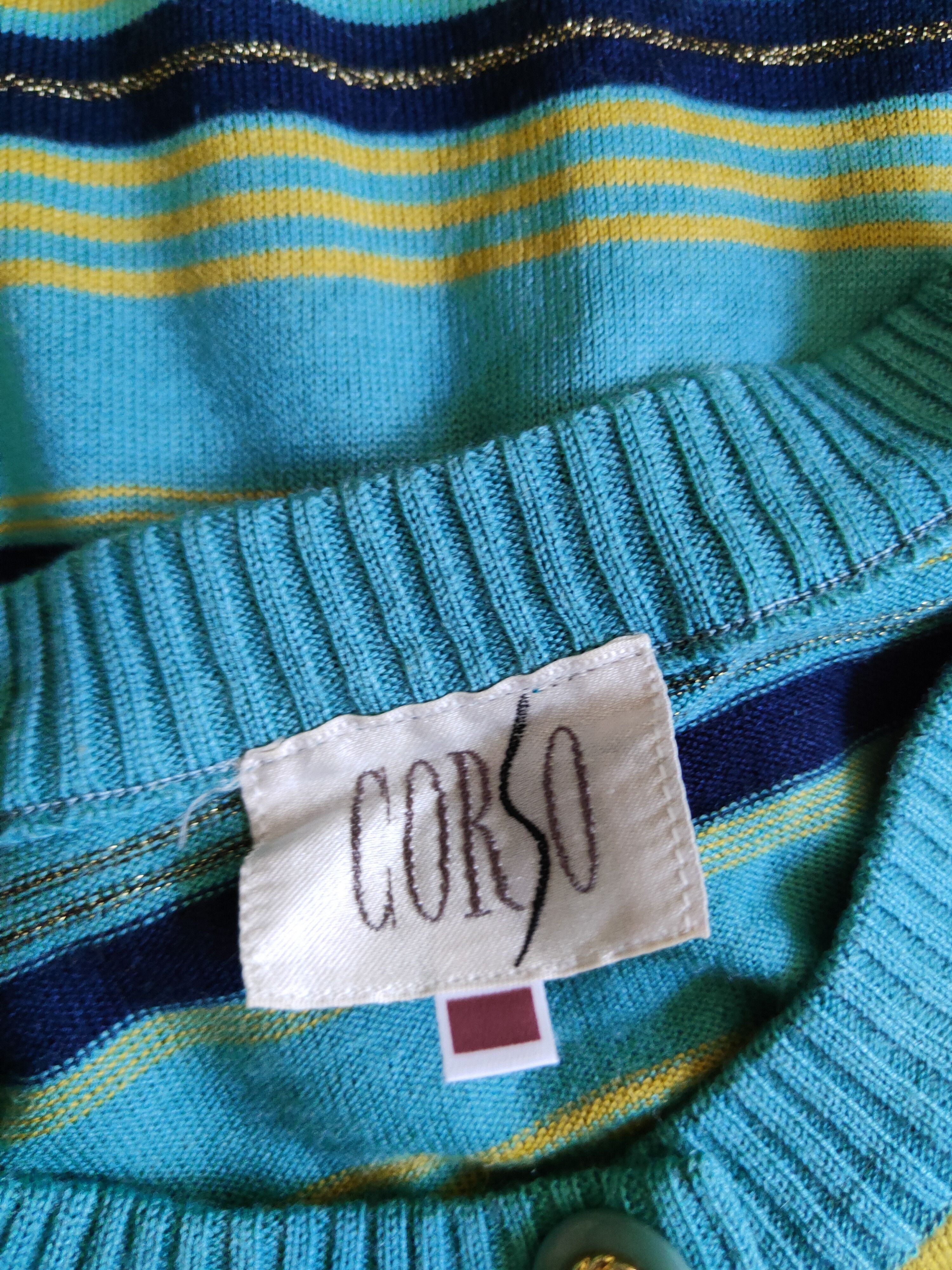 Vintage Corso Green Mustard Knitwear Cardigan #S1051 Size XL / US 12-14 / IT 48-50 - 9 Thumbnail