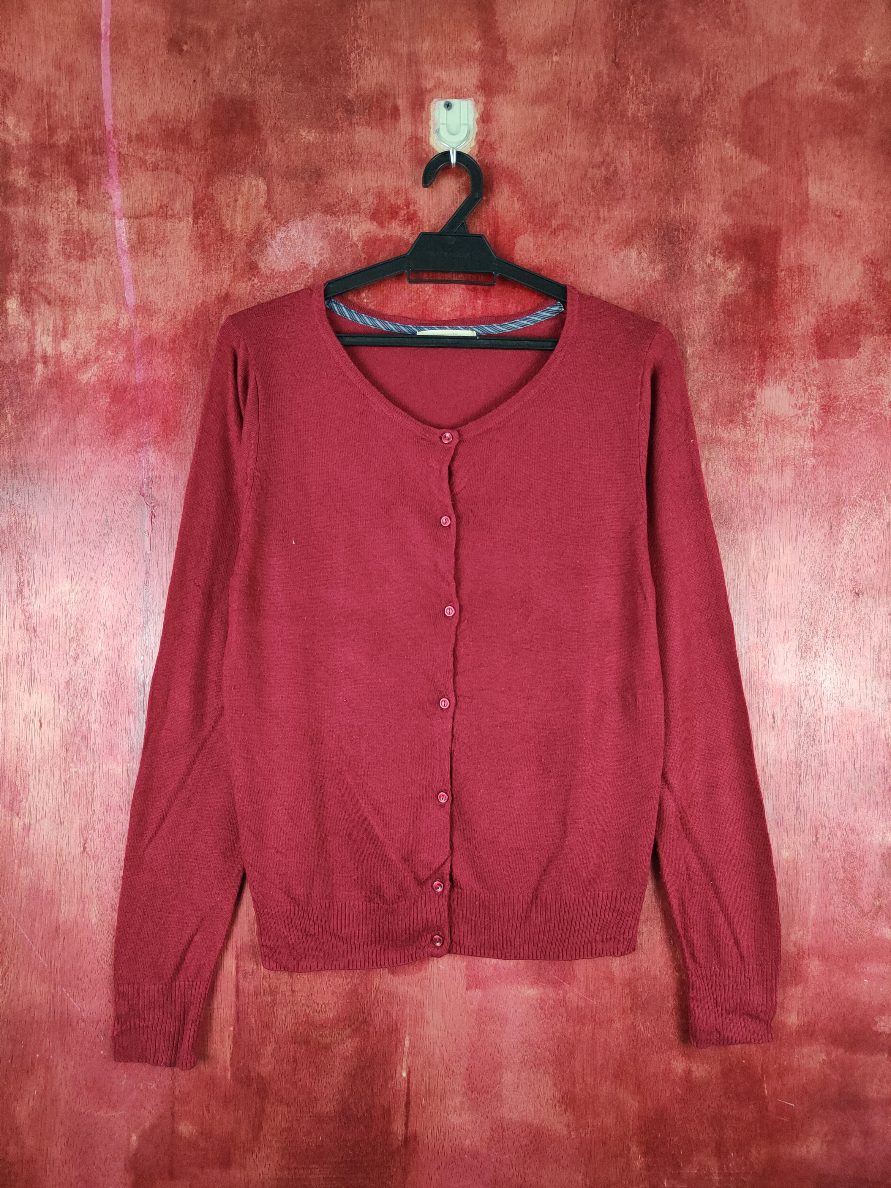 Japanese Brand Chocol Raffine Robe Cherry Red Knitwear Cardigan #S1053 Size M / US 6-8 / IT 42-44 - 1 Thumbnail