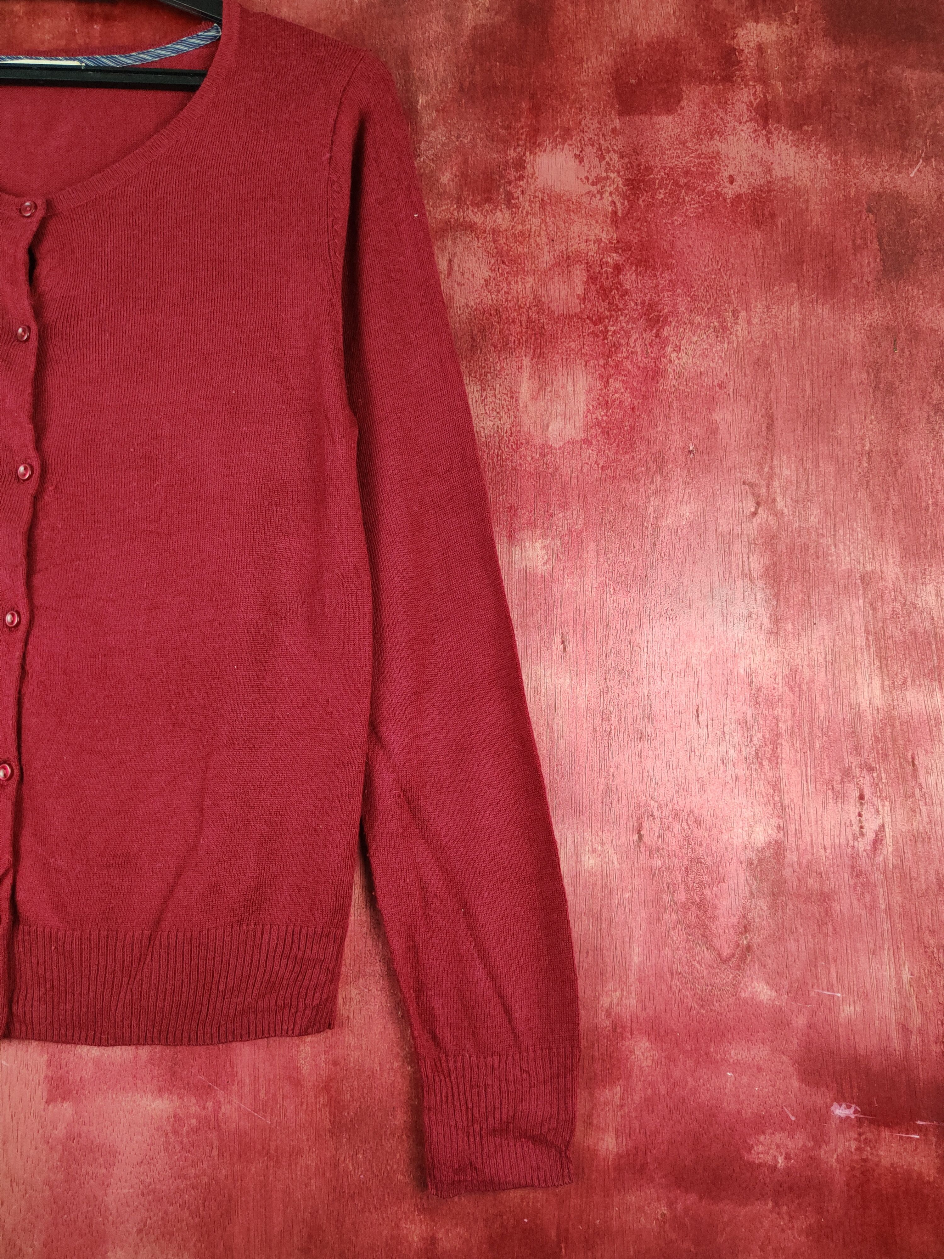 Japanese Brand Chocol Raffine Robe Cherry Red Knitwear Cardigan #S1053 Size M / US 6-8 / IT 42-44 - 5 Thumbnail