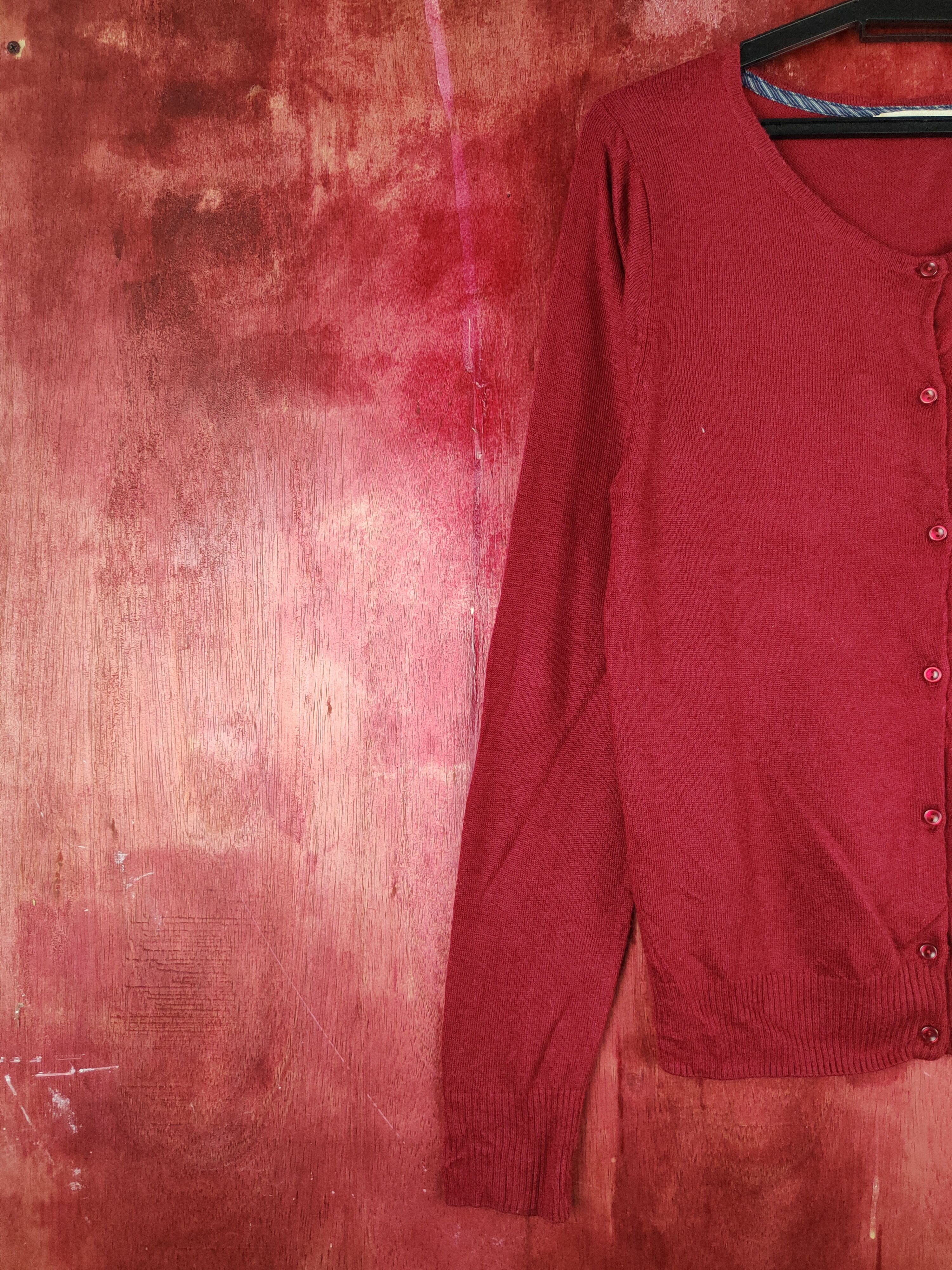 Japanese Brand Chocol Raffine Robe Cherry Red Knitwear Cardigan #S1053 Size M / US 6-8 / IT 42-44 - 3 Thumbnail