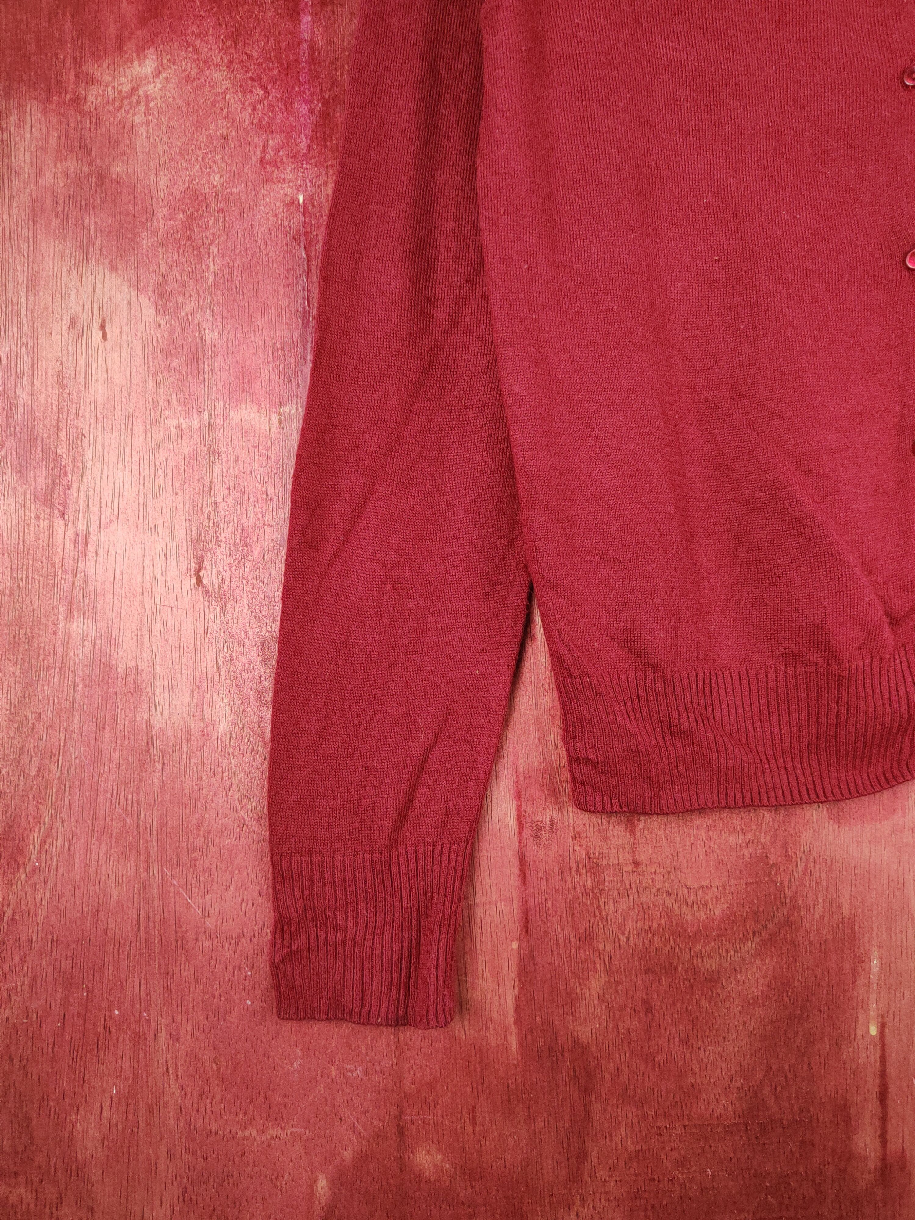 Japanese Brand Chocol Raffine Robe Cherry Red Knitwear Cardigan #S1053 Size M / US 6-8 / IT 42-44 - 4 Thumbnail