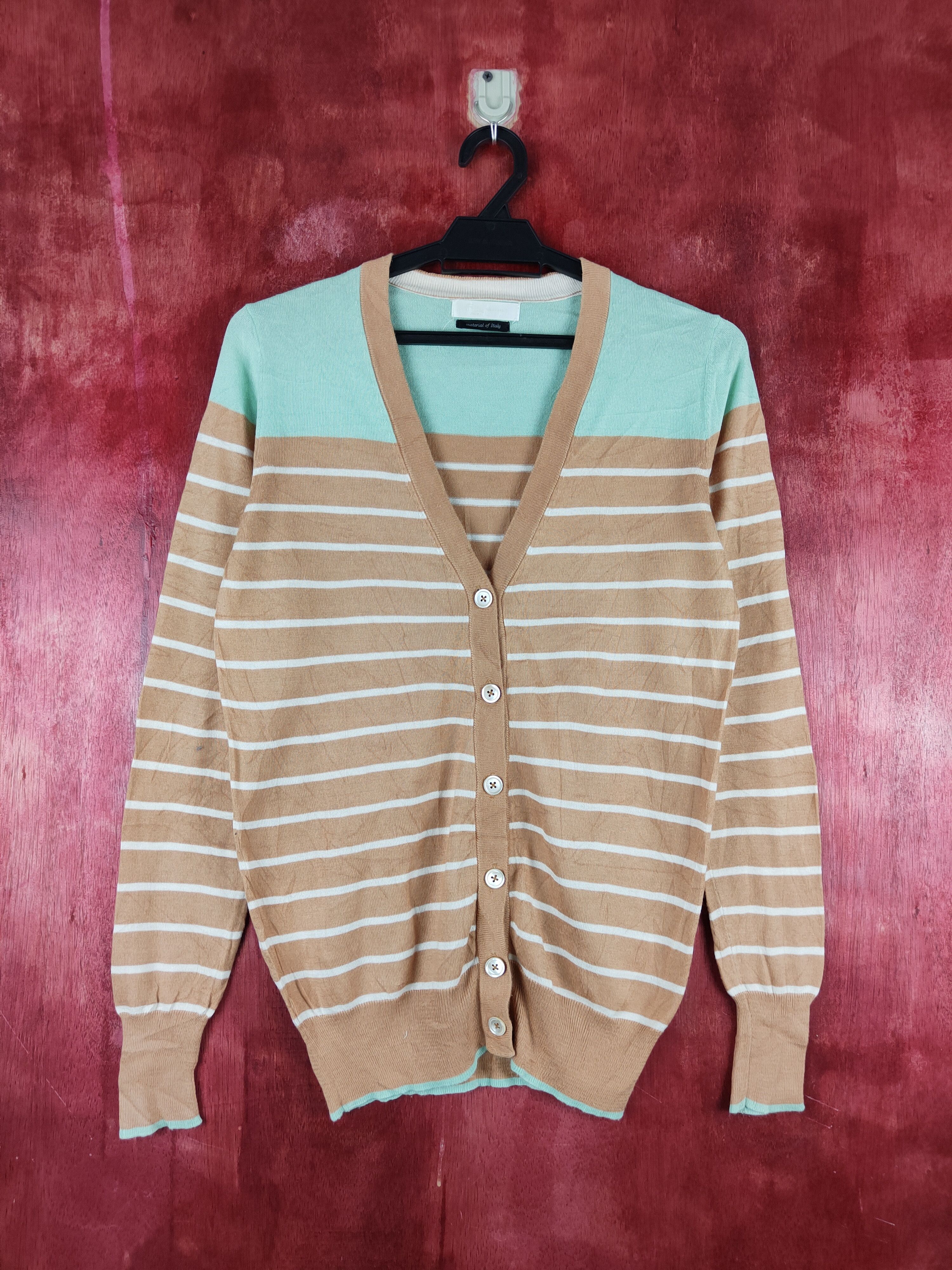 Japanese Brand Ray Beams Brown Knitwear Cardigan #S1054 Size M / US 6-8 / IT 42-44 - 1 Thumbnail