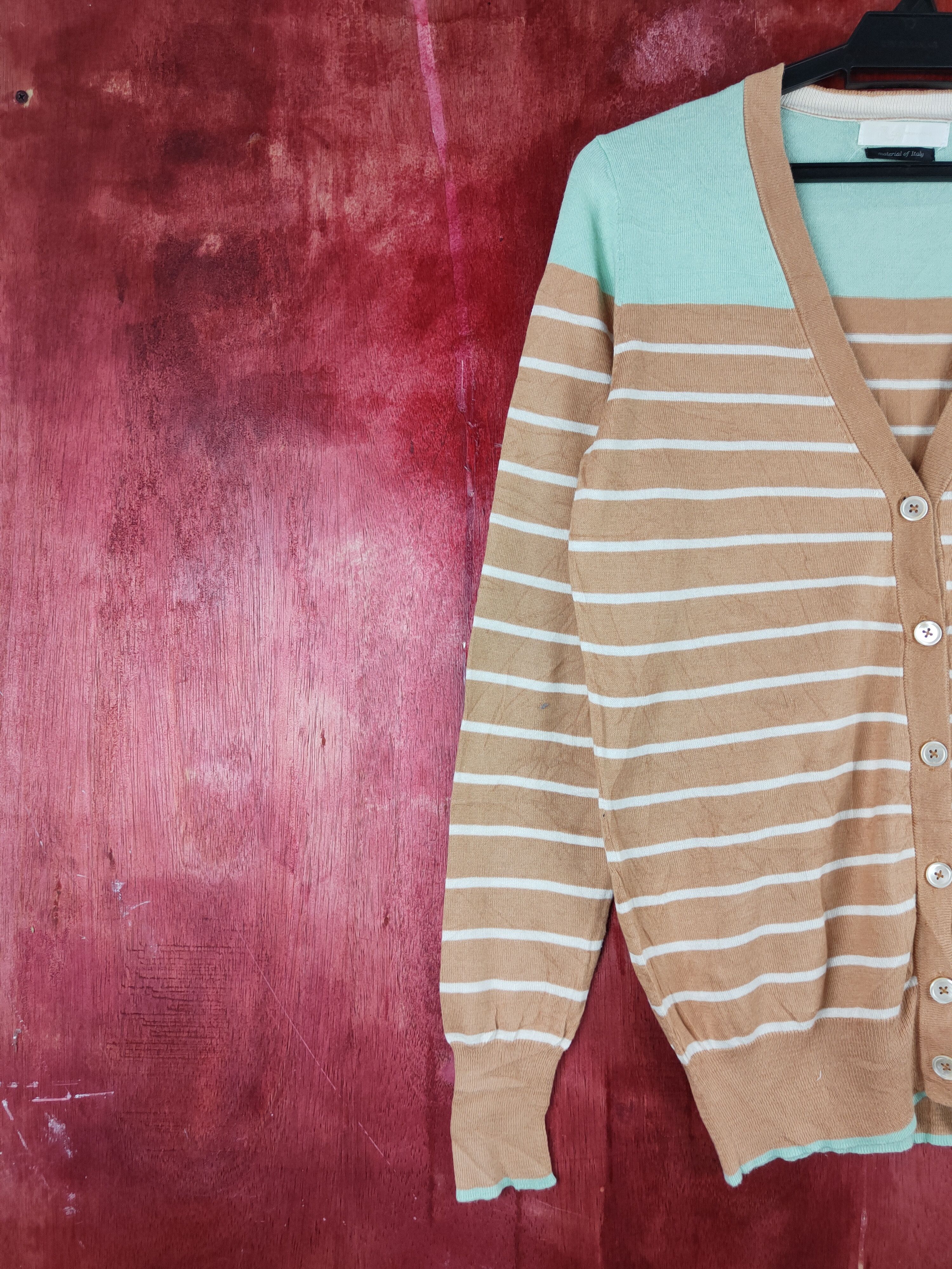 Japanese Brand Ray Beams Brown Knitwear Cardigan #S1054 Size M / US 6-8 / IT 42-44 - 3 Thumbnail