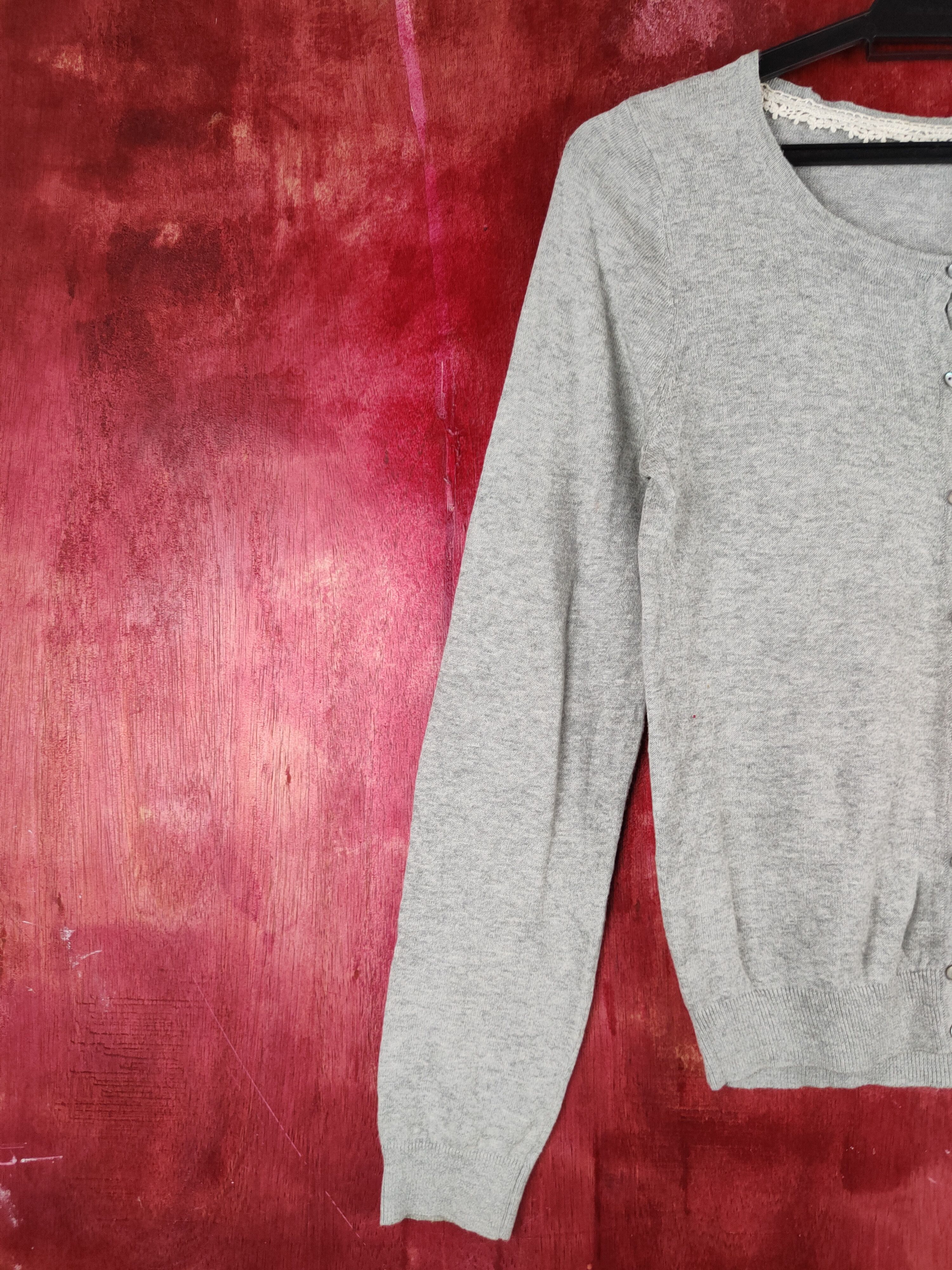 Japanese Brand Earth Music & Ecology Gray Knitwear Cardigan #S1055 Size S / US 4 / IT 40 - 3 Thumbnail