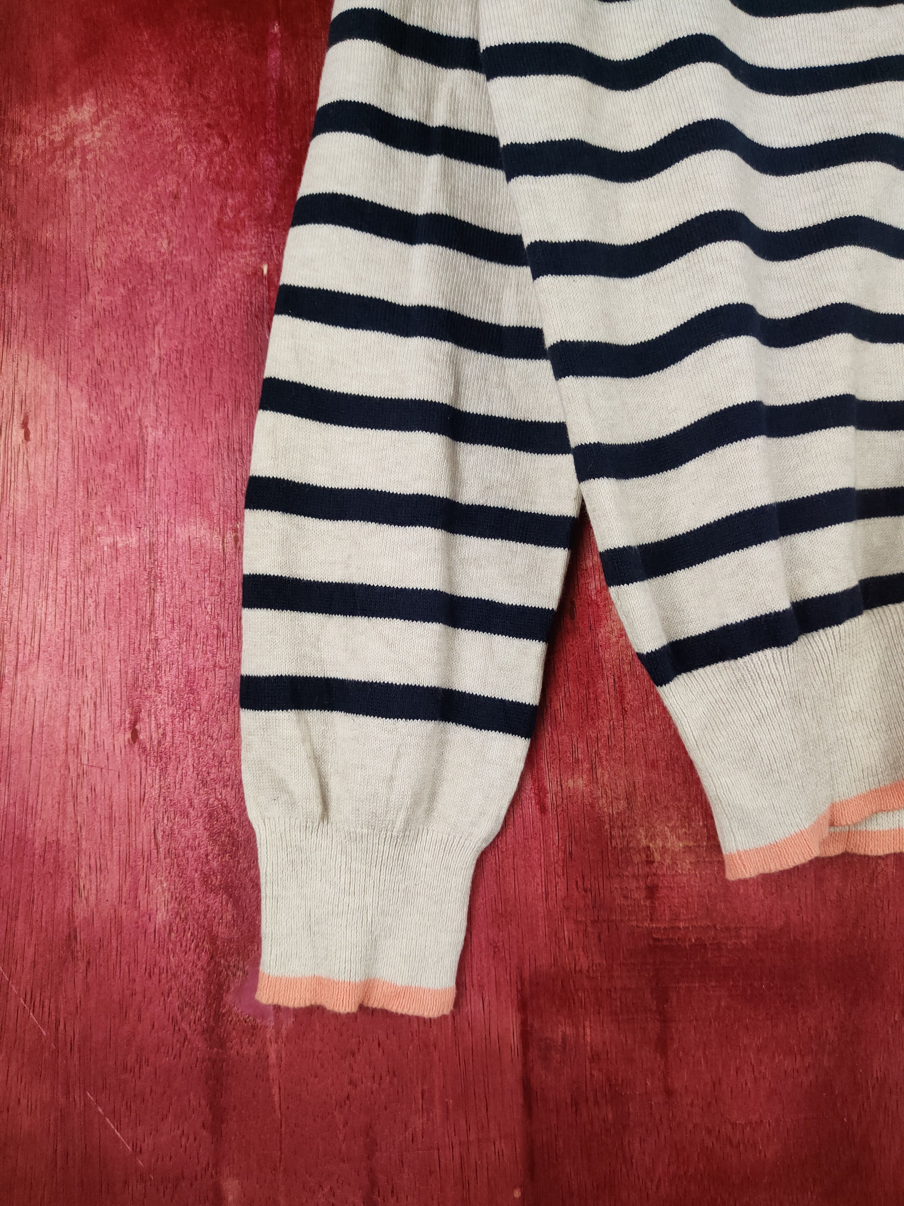 GU GU Navy Cream Stripe Knitwear Cardigan #S1056 Size S / US 4 / IT 40 - 4 Thumbnail