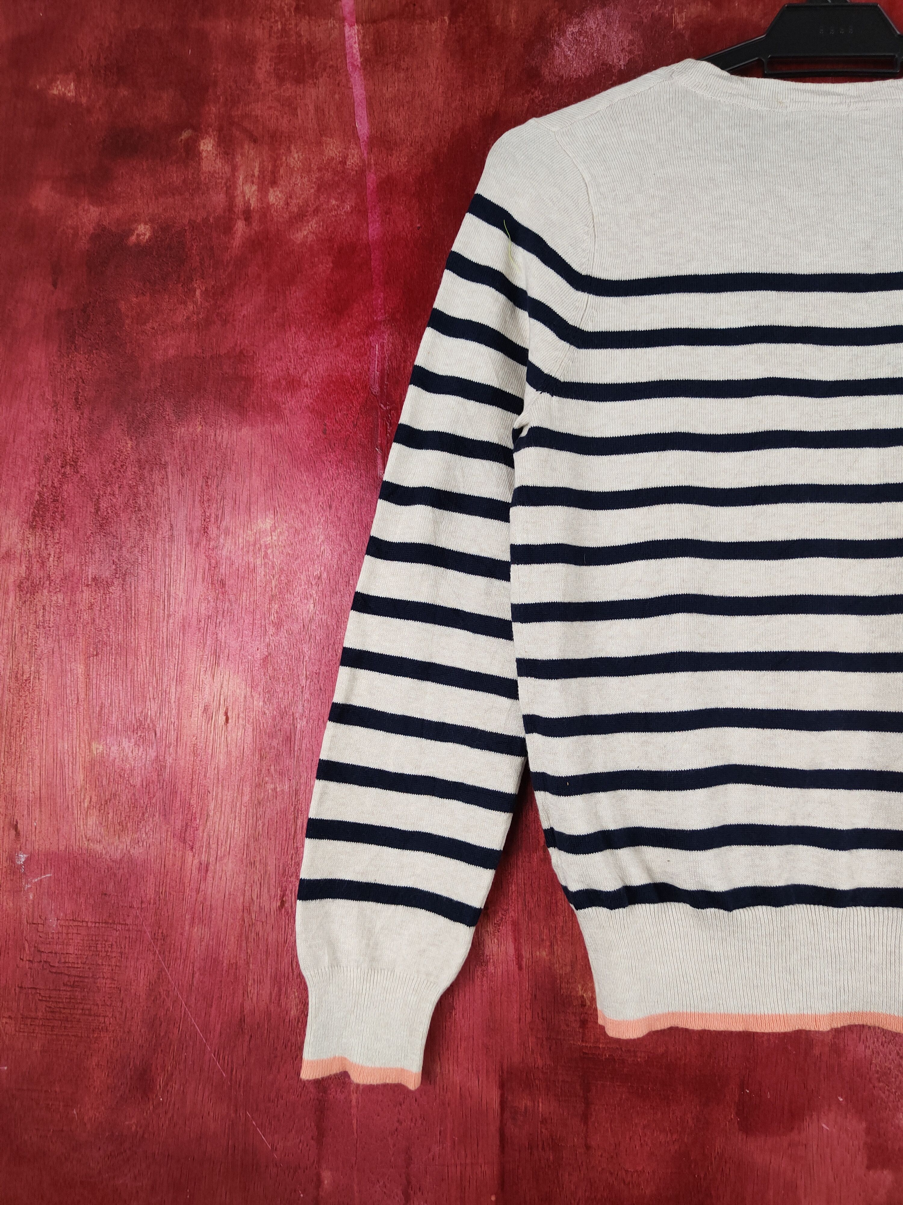 GU GU Navy Cream Stripe Knitwear Cardigan #S1056 Size S / US 4 / IT 40 - 8 Thumbnail