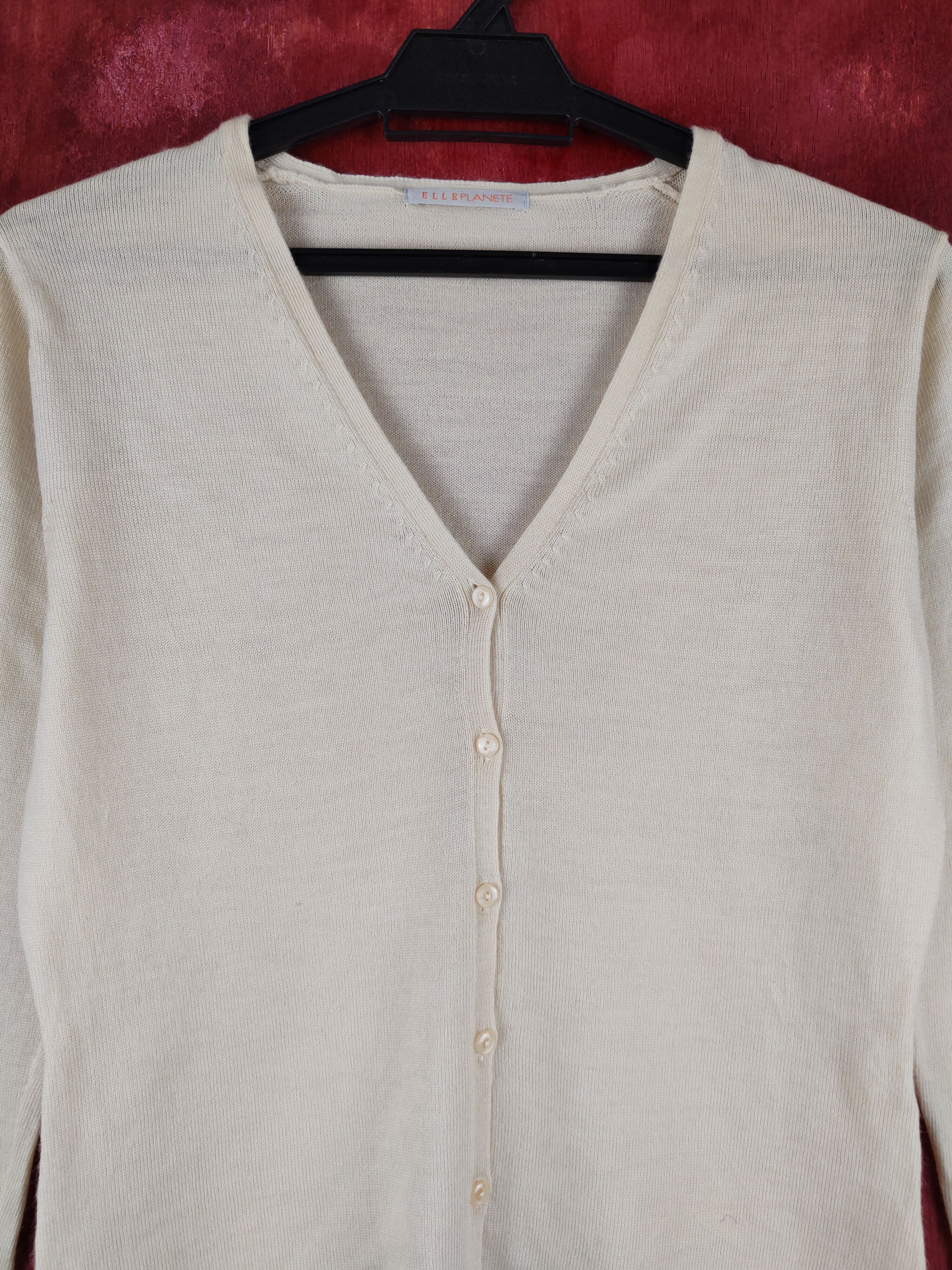 Japanese Brand Elle Planete Cream Knitwear Cardigan #S1060 Size S / US 4 / IT 40 - 2 Thumbnail