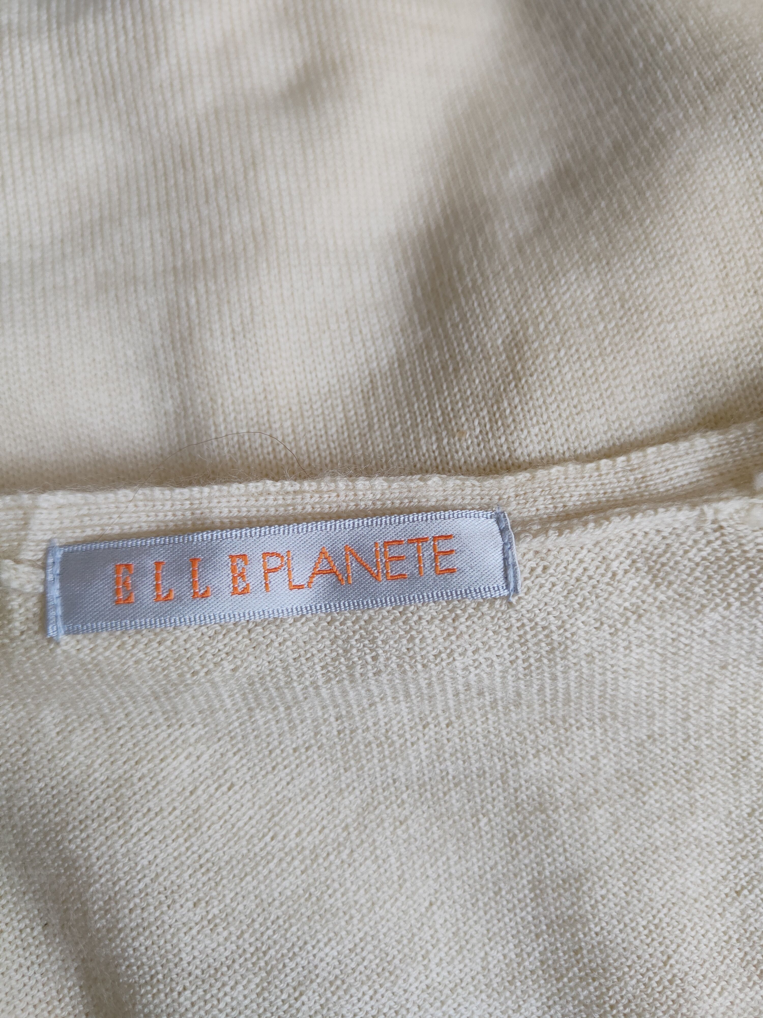 Japanese Brand Elle Planete Cream Knitwear Cardigan #S1060 Size S / US 4 / IT 40 - 11 Thumbnail