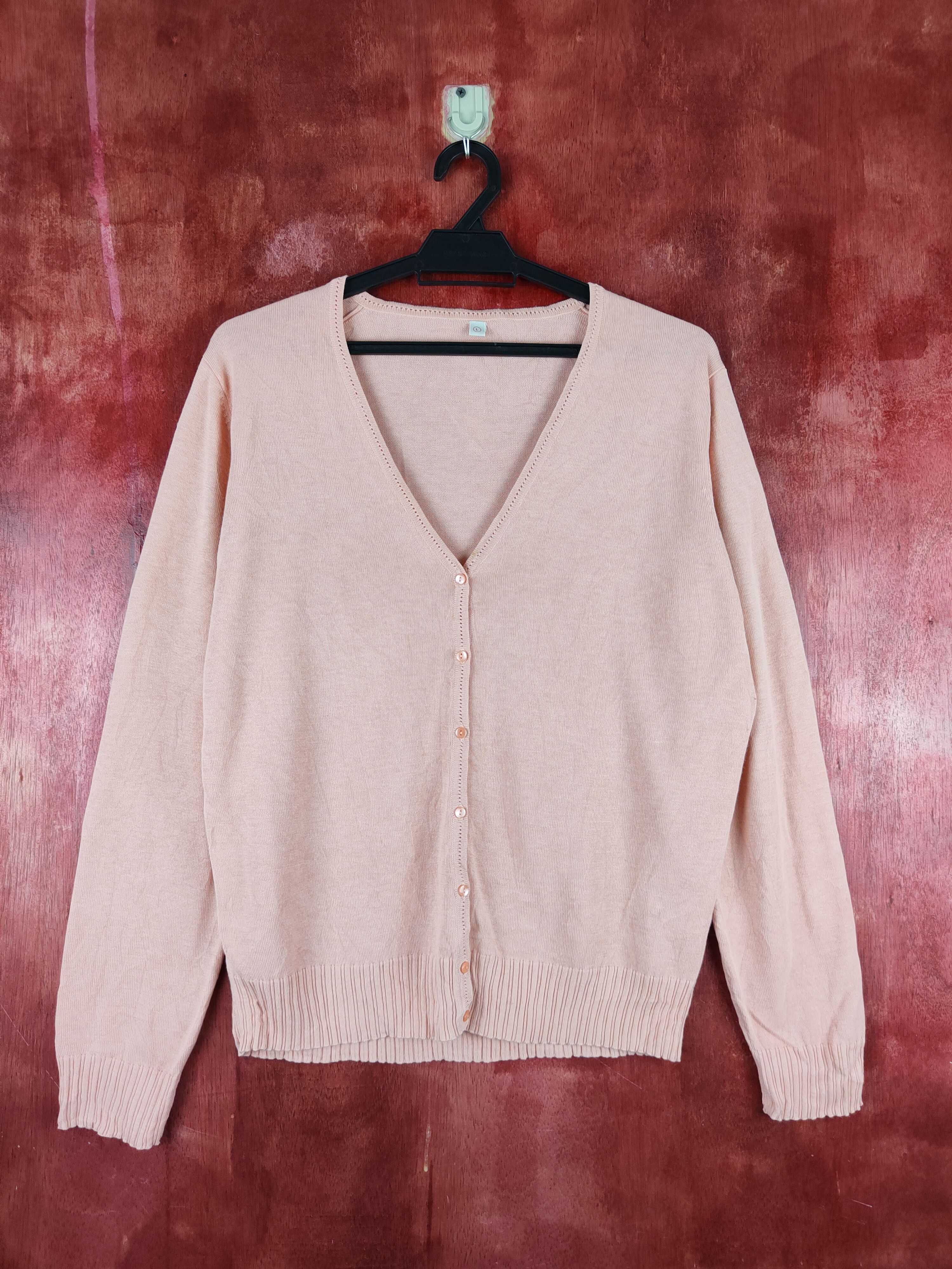 Japanese Brand × Uniqlo Uniqlo Peach Knitwear Cardigan vintage japan #S1063 Size L / US 10 / IT 46 - 1 Thumbnail