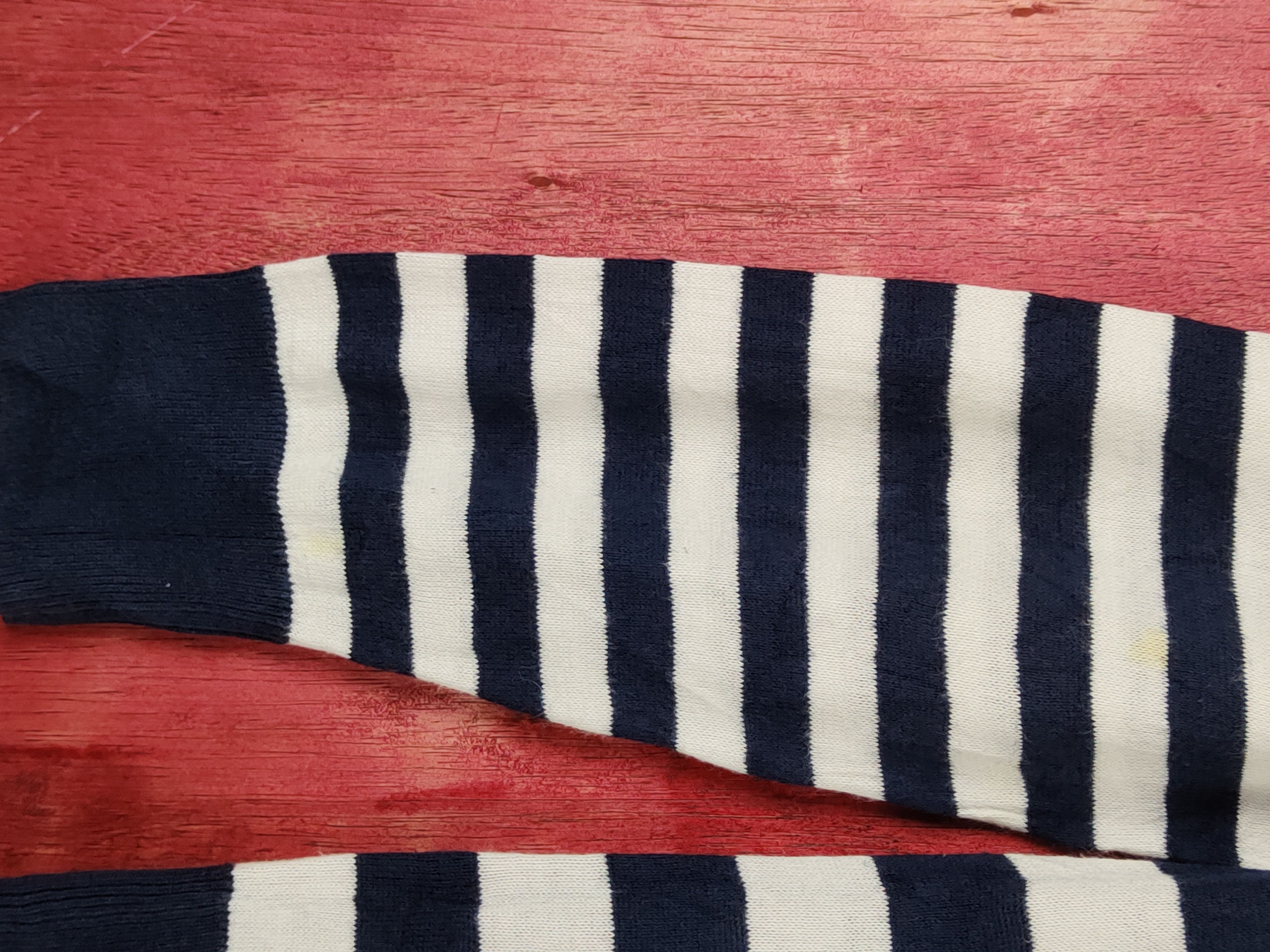 Global Work Global Work Dark Blue/White Stripe Knitwear Cardigan #S1065 Size L / US 10 / IT 46 - 9 Thumbnail