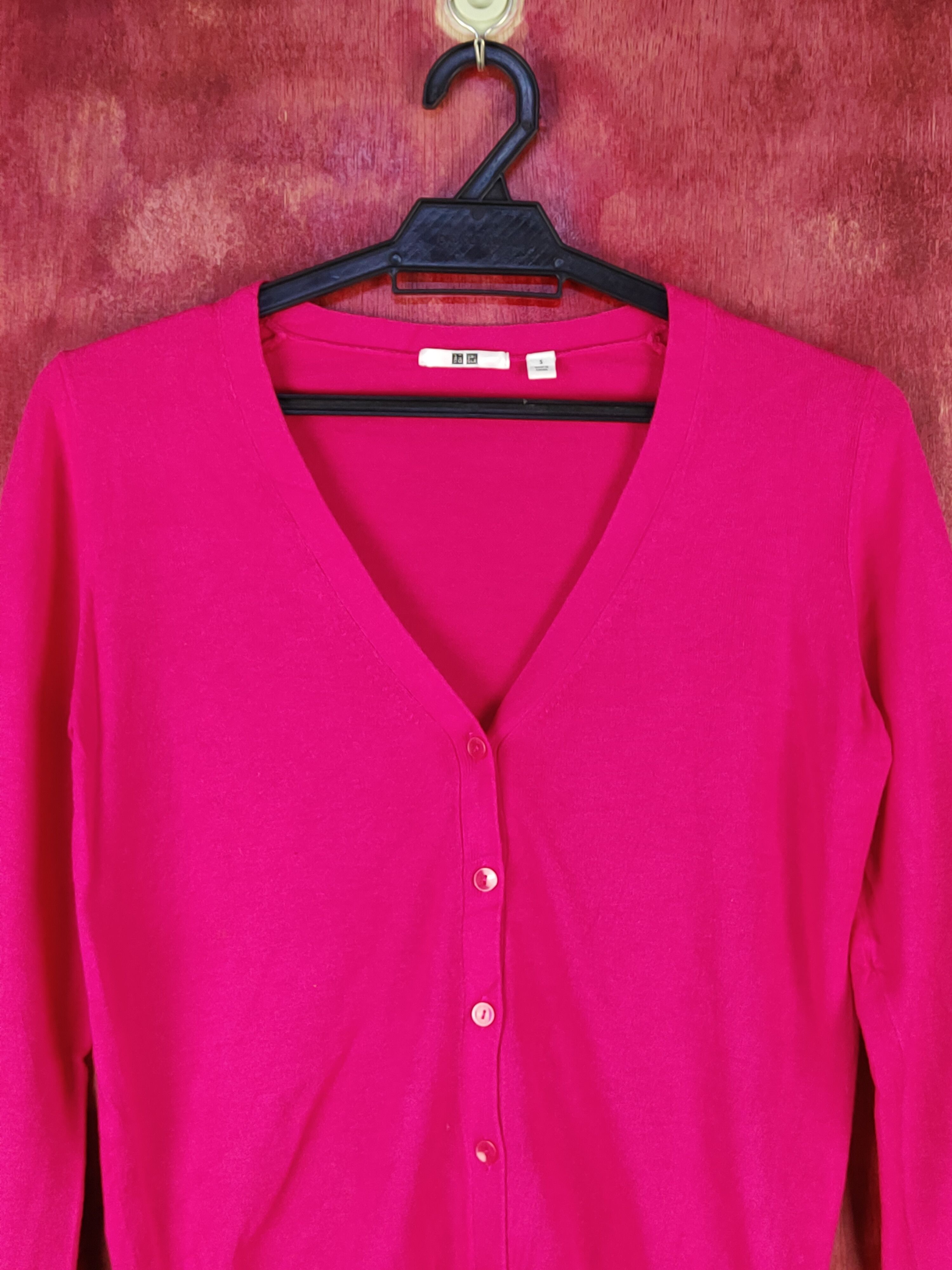 Japanese Brand × Uniqlo Uniqlo japan vintage Pink Knitwear Cardigan #S1066 Size S / US 4 / IT 40 - 2 Thumbnail
