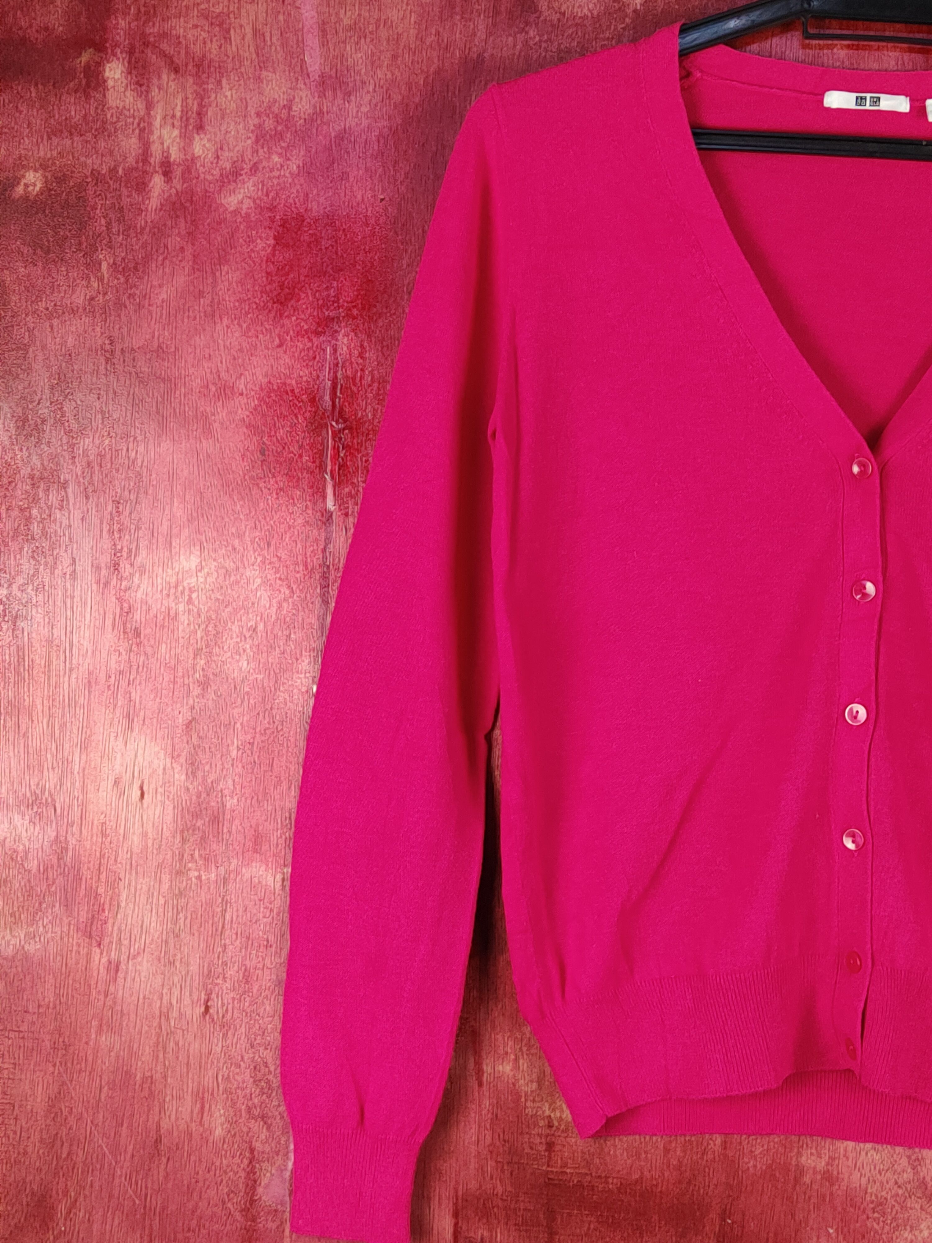Japanese Brand × Uniqlo Uniqlo japan vintage Pink Knitwear Cardigan #S1066 Size S / US 4 / IT 40 - 3 Thumbnail