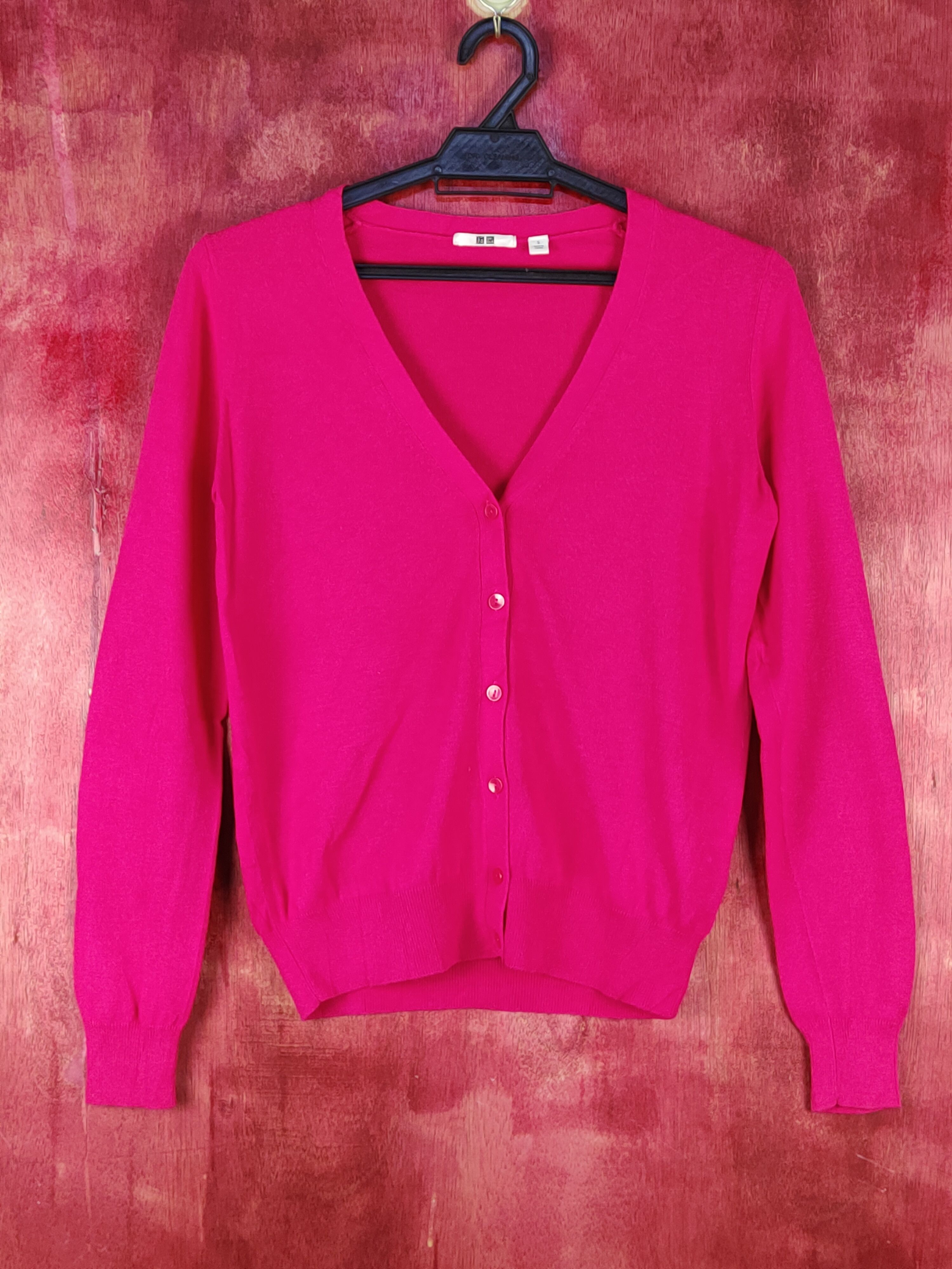 Japanese Brand × Uniqlo Uniqlo japan vintage Pink Knitwear Cardigan #S1066 Size S / US 4 / IT 40 - 1 Thumbnail