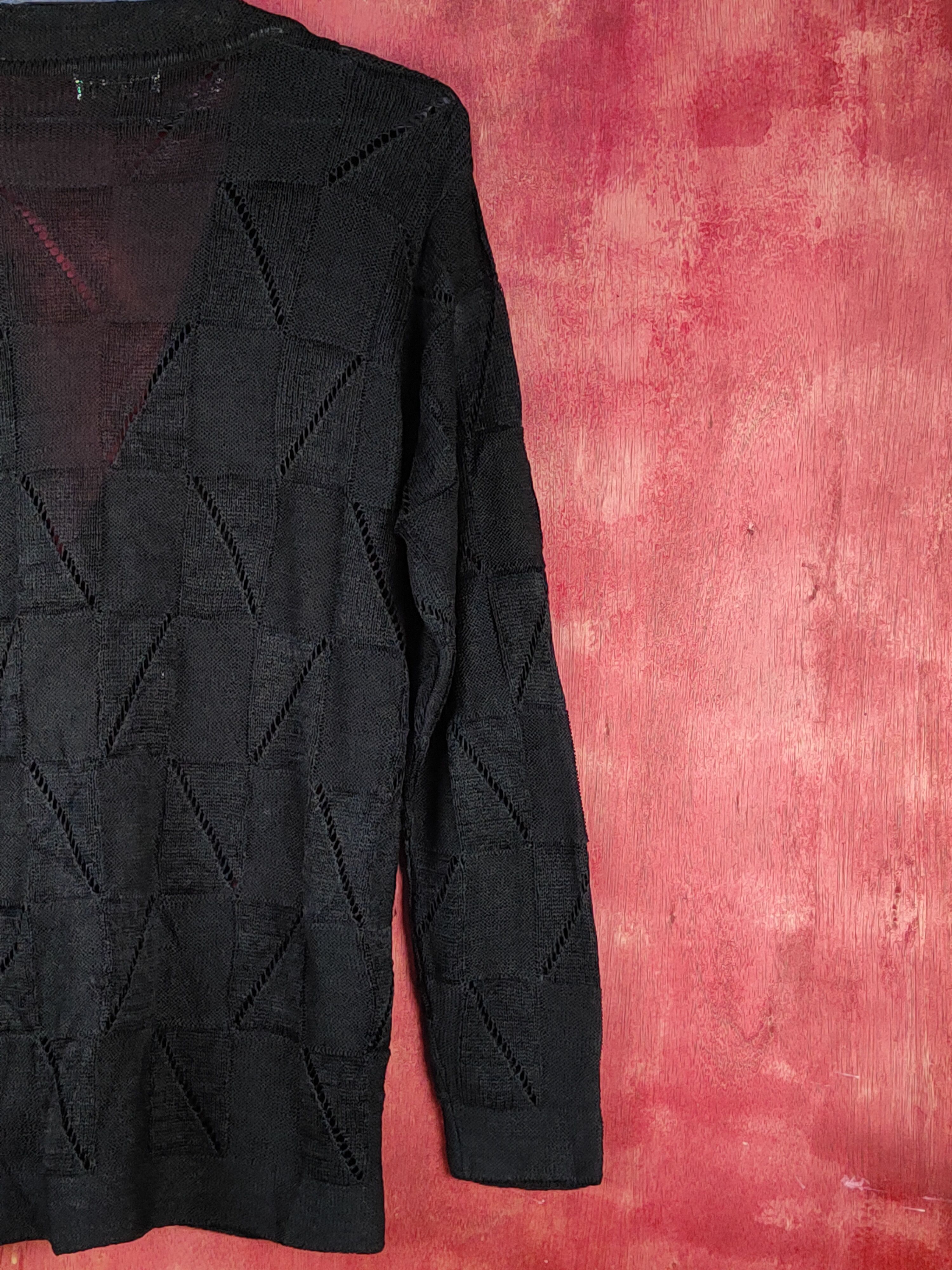 Japanese Brand Fredune-Kobe japan Crochet Meshnet Knitwear Cardigan #S1067 Size US L / EU 52-54 / 3 - 7 Thumbnail