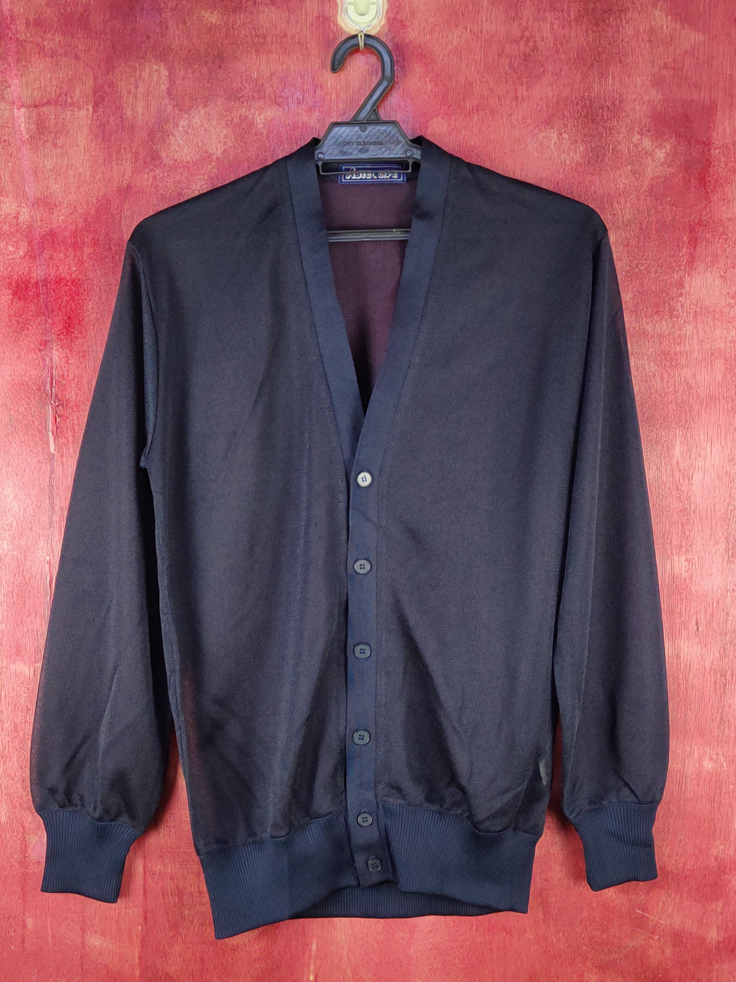 Japanese Brand Astec Live Navy Crochet Meshnet Knitwear Cardigan #S1068 Size M / US 6-8 / IT 42-44 - 1 Thumbnail