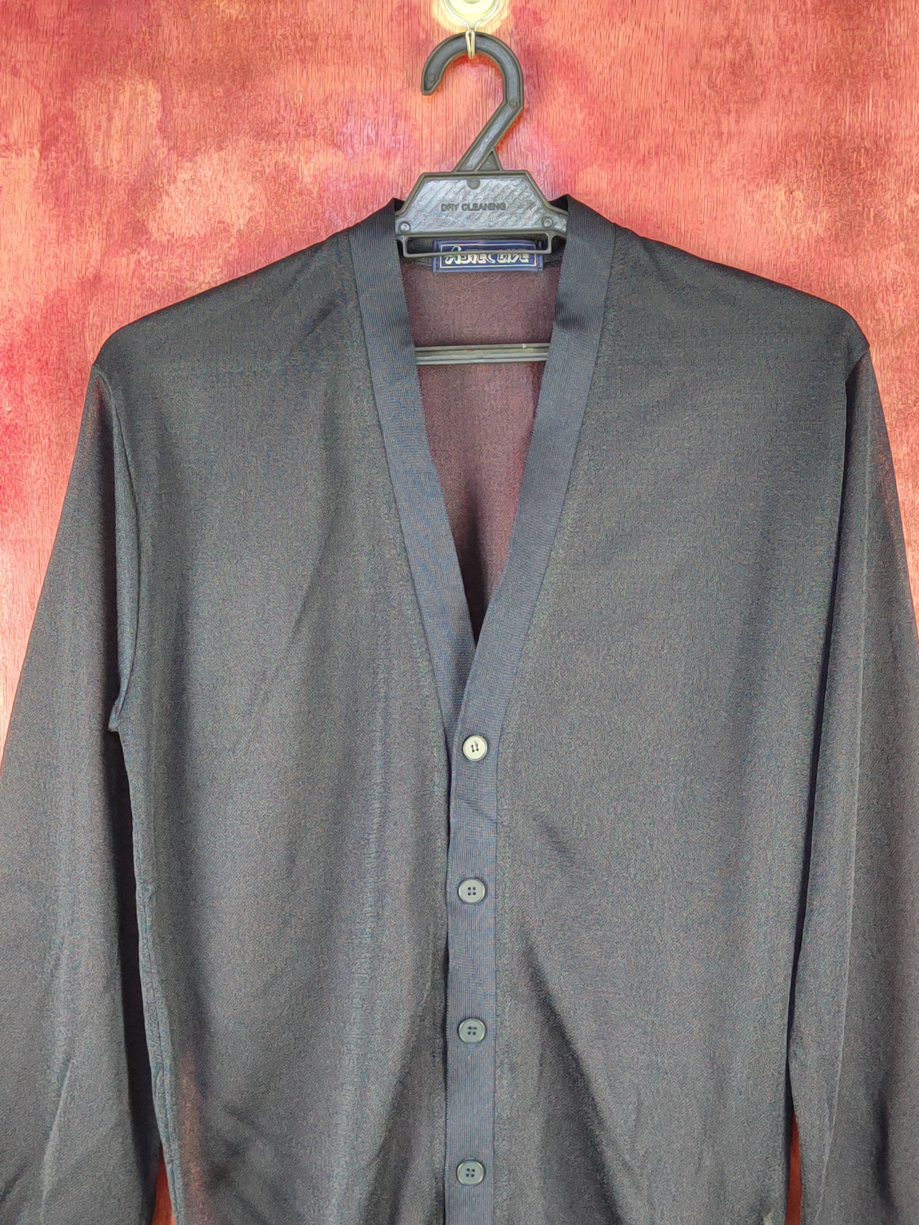 Japanese Brand Astec Live Navy Crochet Meshnet Knitwear Cardigan #S1068 Size M / US 6-8 / IT 42-44 - 2 Thumbnail