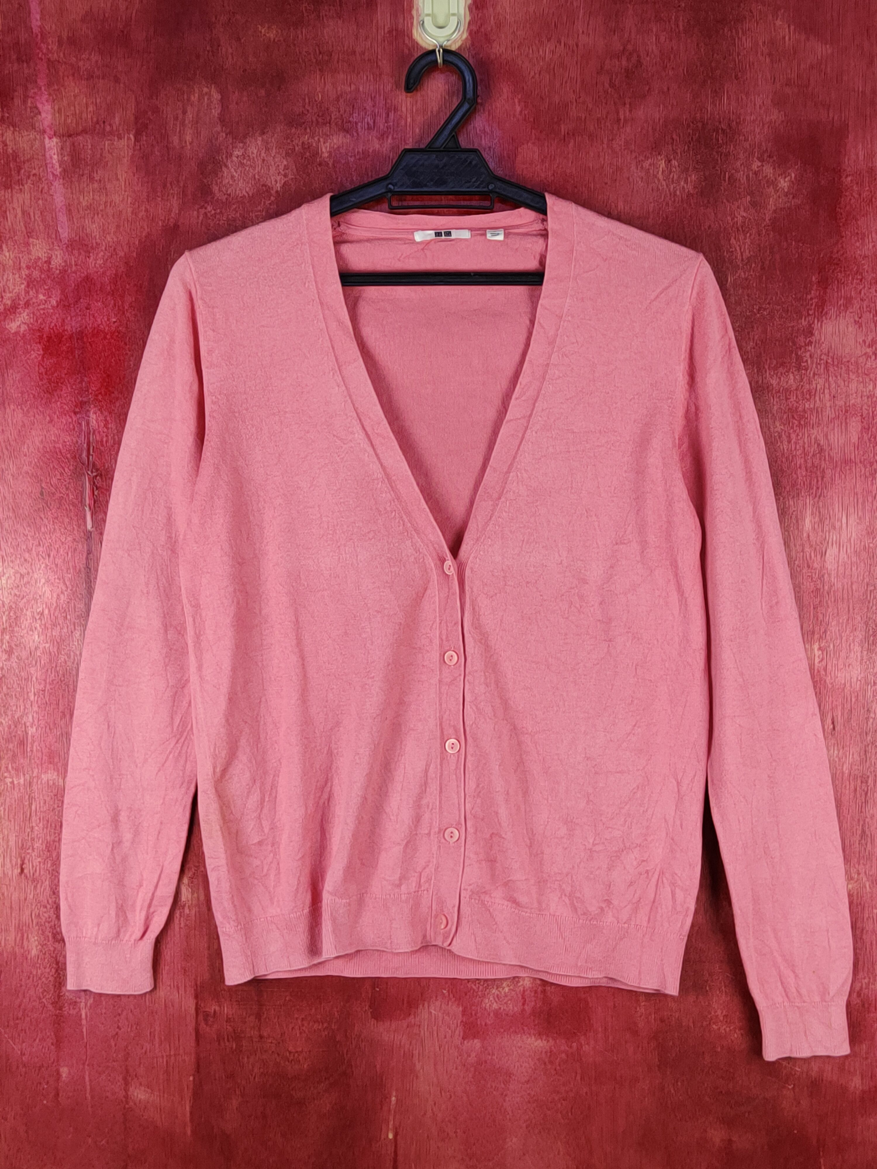 image of Uniqlo Pink Knitwear Cardigan S1069, Women's (Size Medium)