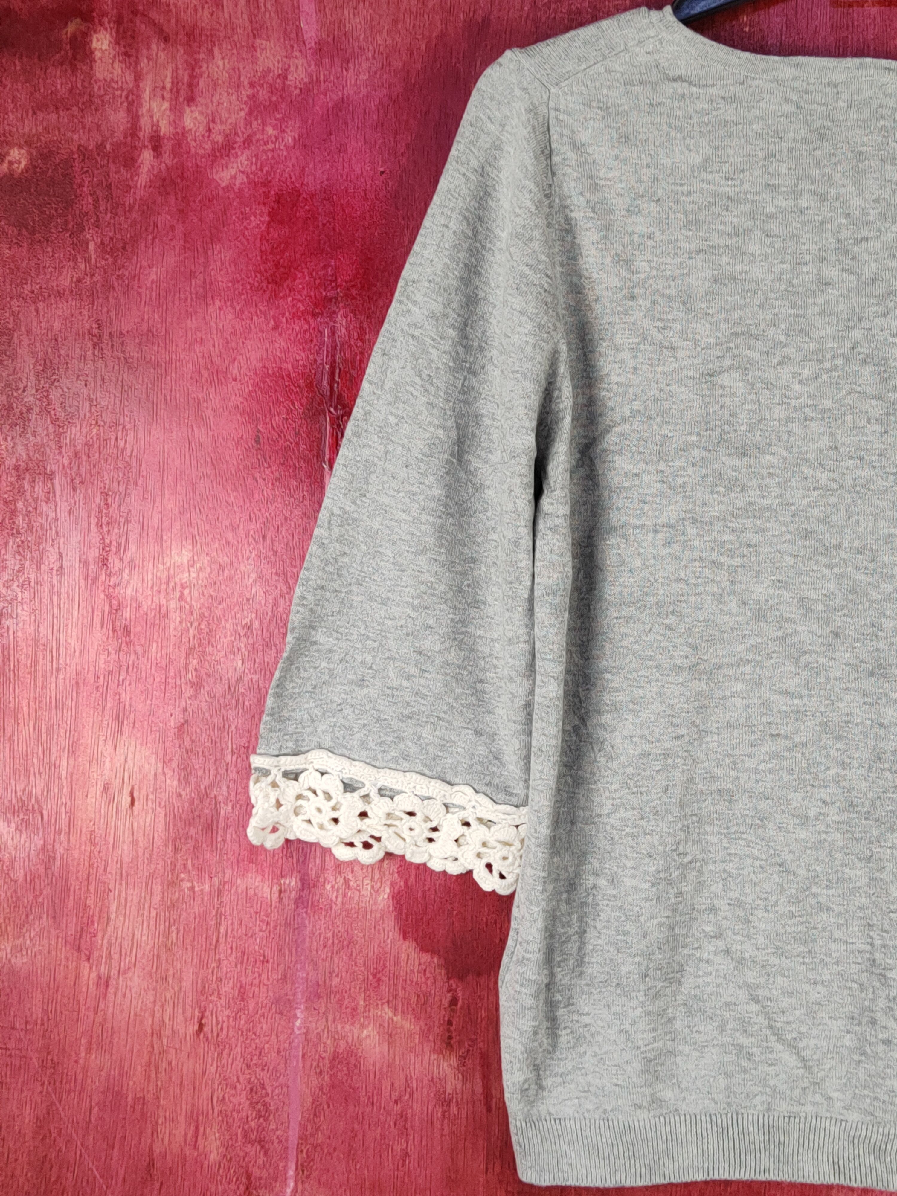 Japanese Brand × Vintage Earth Music & Ecology Gray Knitwear Cardigan #S1070 Size S / US 4 / IT 40 - 8 Thumbnail