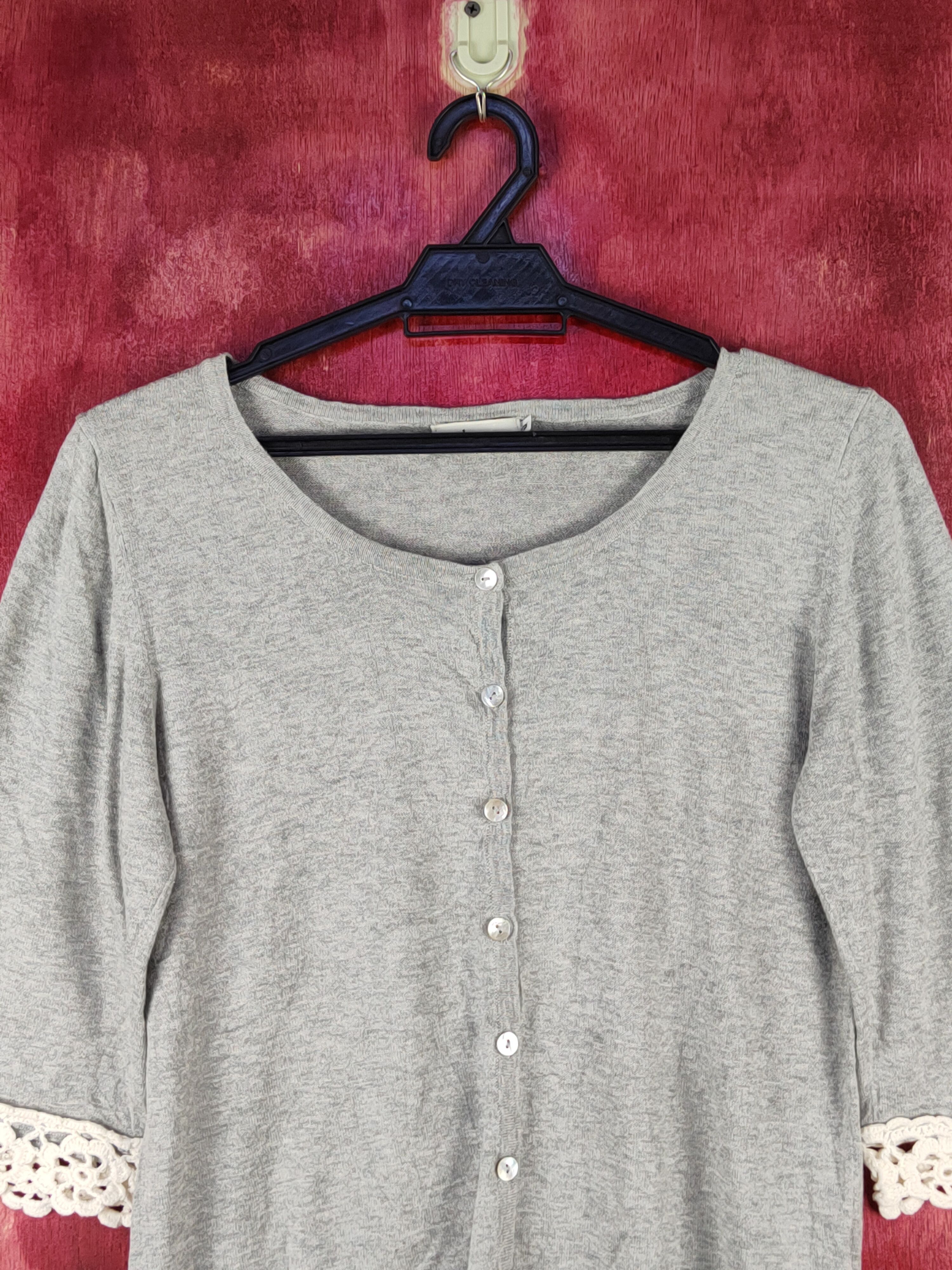Japanese Brand × Vintage Earth Music & Ecology Gray Knitwear Cardigan #S1070 Size S / US 4 / IT 40 - 2 Thumbnail
