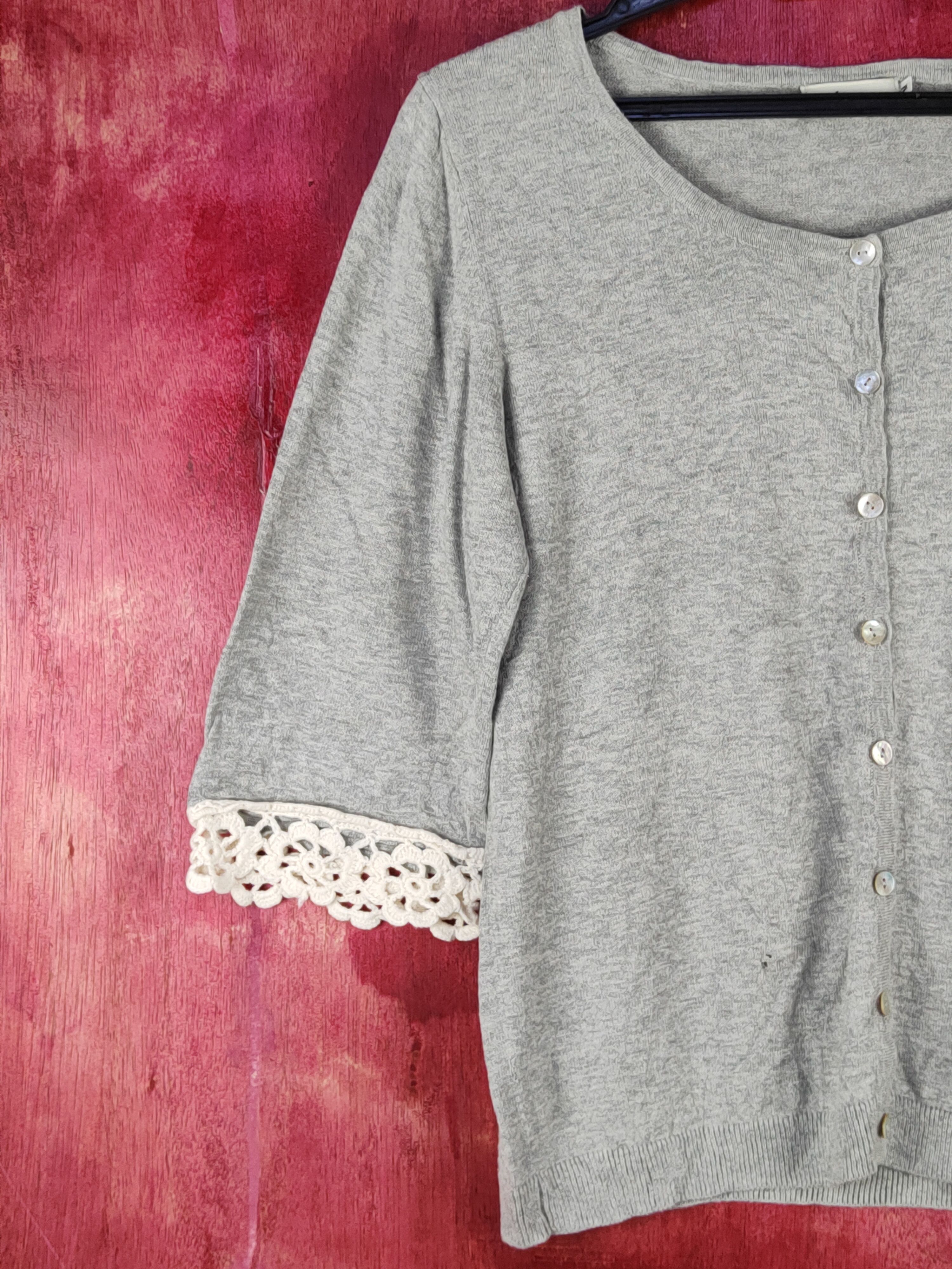 Japanese Brand × Vintage Earth Music & Ecology Gray Knitwear Cardigan #S1070 Size S / US 4 / IT 40 - 3 Thumbnail