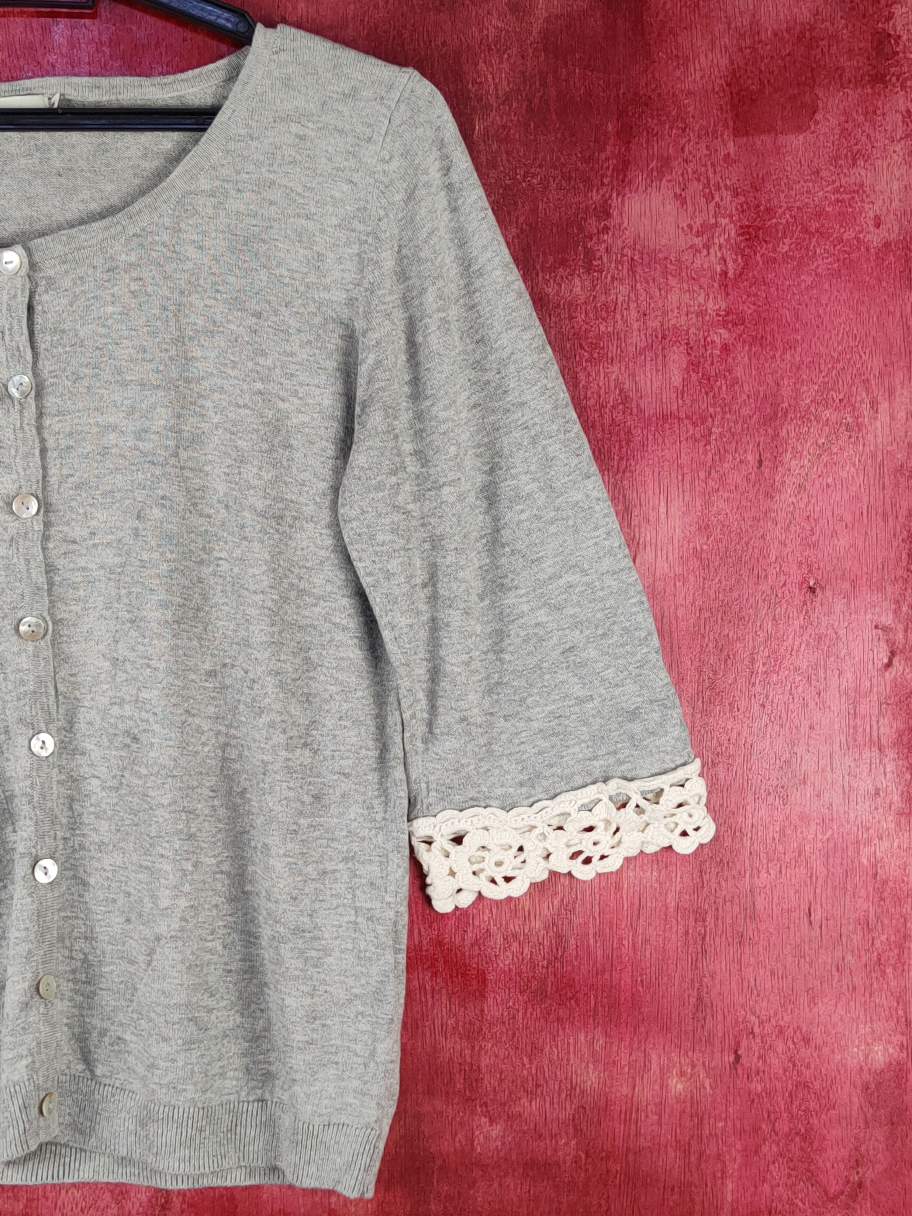Japanese Brand × Vintage Earth Music & Ecology Gray Knitwear Cardigan #S1070 Size S / US 4 / IT 40 - 5 Thumbnail