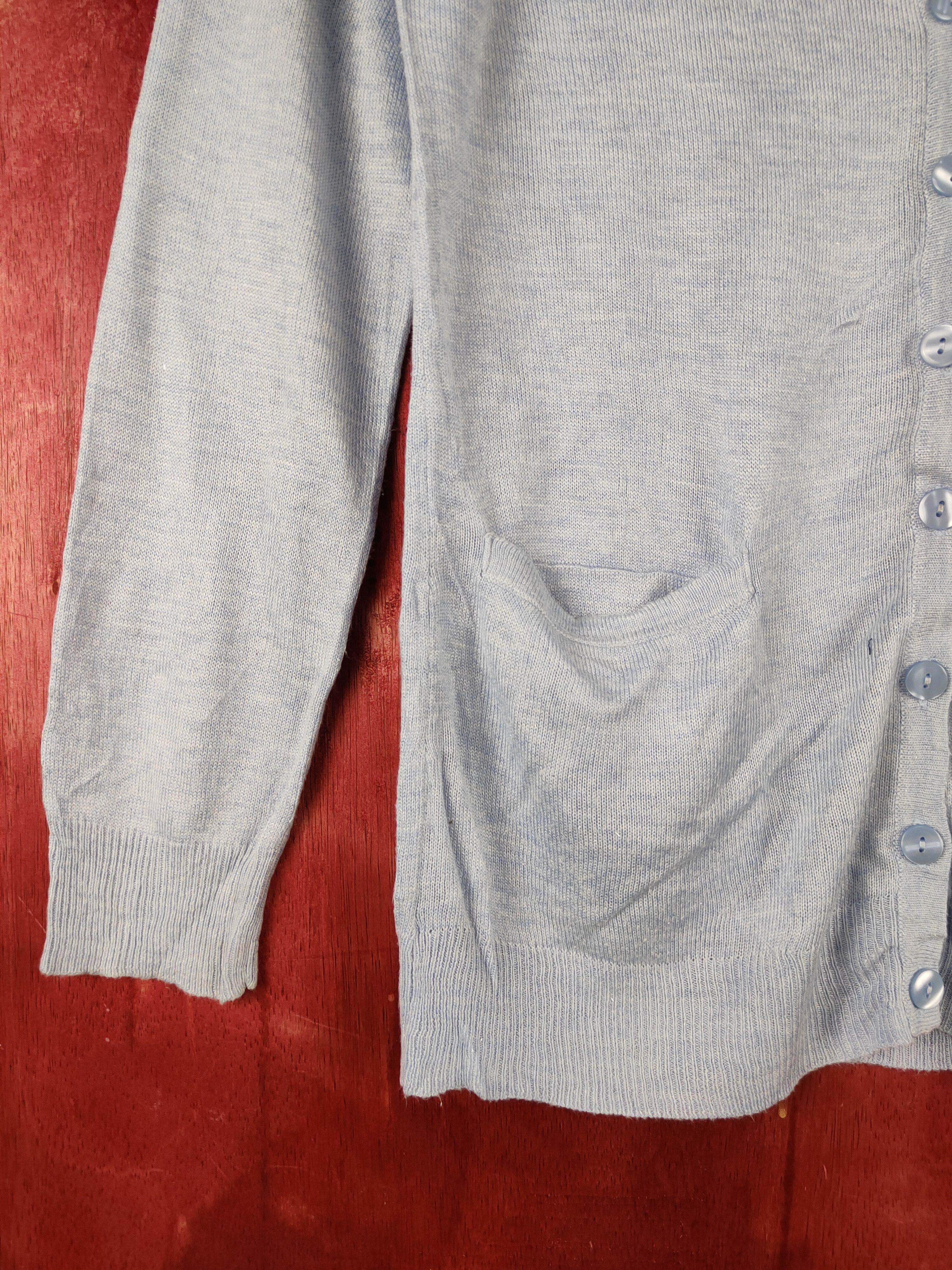 Japanese Brand × Vintage Comfo-Strain vintage Baby Blue Knitwear Cardigan #S1071 Size M / US 6-8 / IT 42-44 - 4 Thumbnail