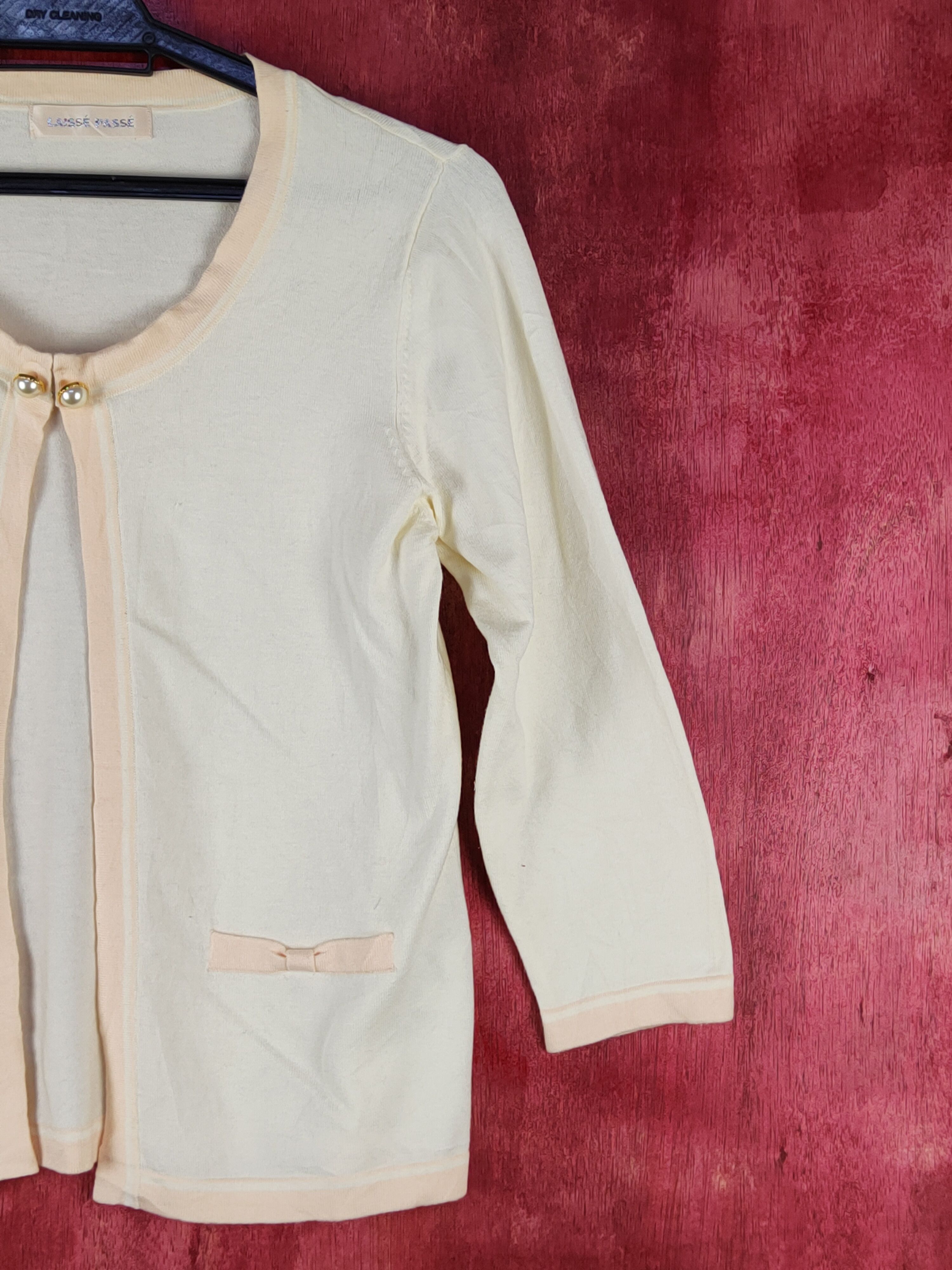 Japanese Brand × Vintage Laissé Passé Soft Yellow Knitwear Cardigan #S1073 Size S / US 4 / IT 40 - 5 Thumbnail