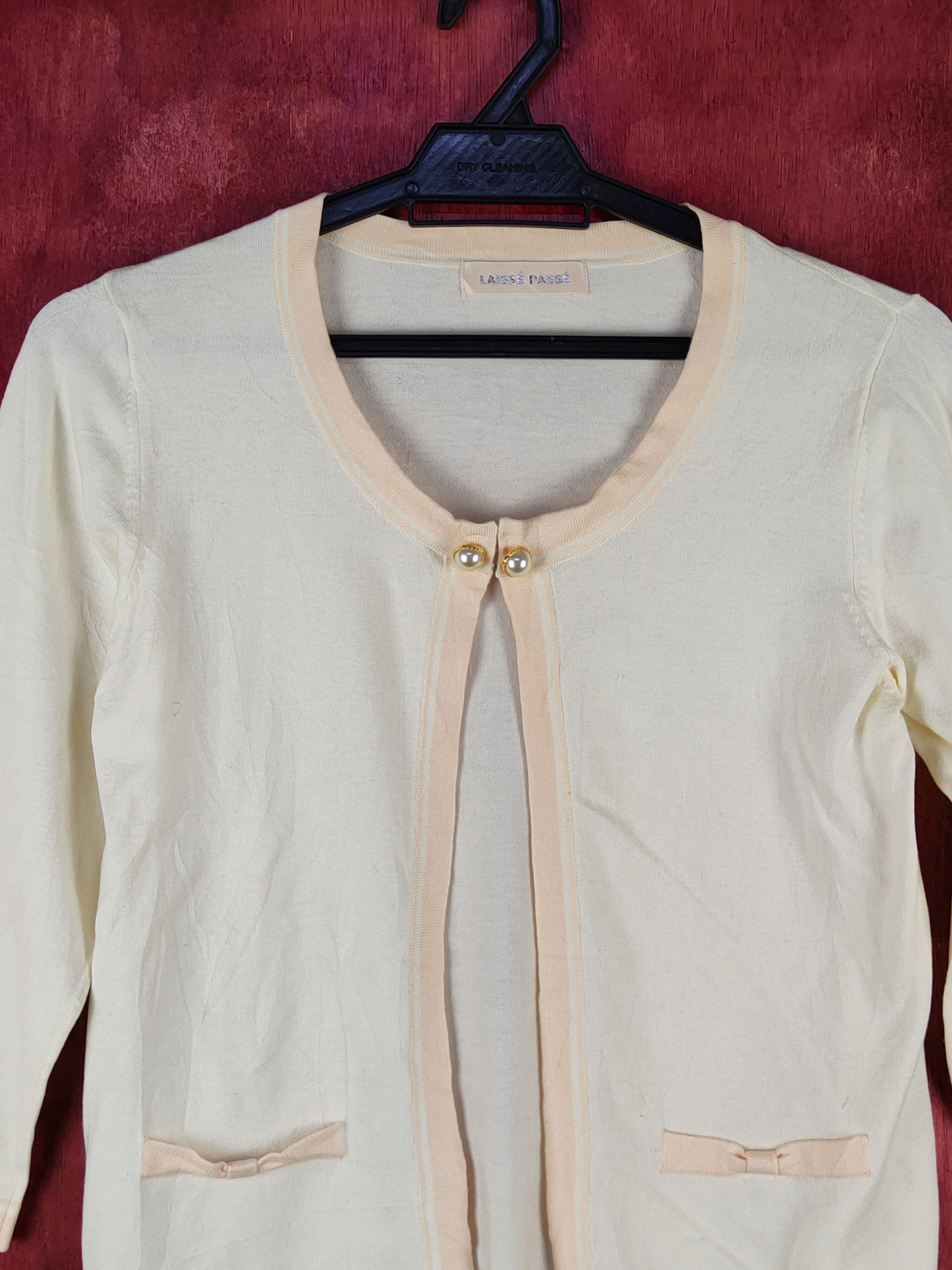 Japanese Brand × Vintage Laissé Passé Soft Yellow Knitwear Cardigan #S1073 Size S / US 4 / IT 40 - 2 Thumbnail