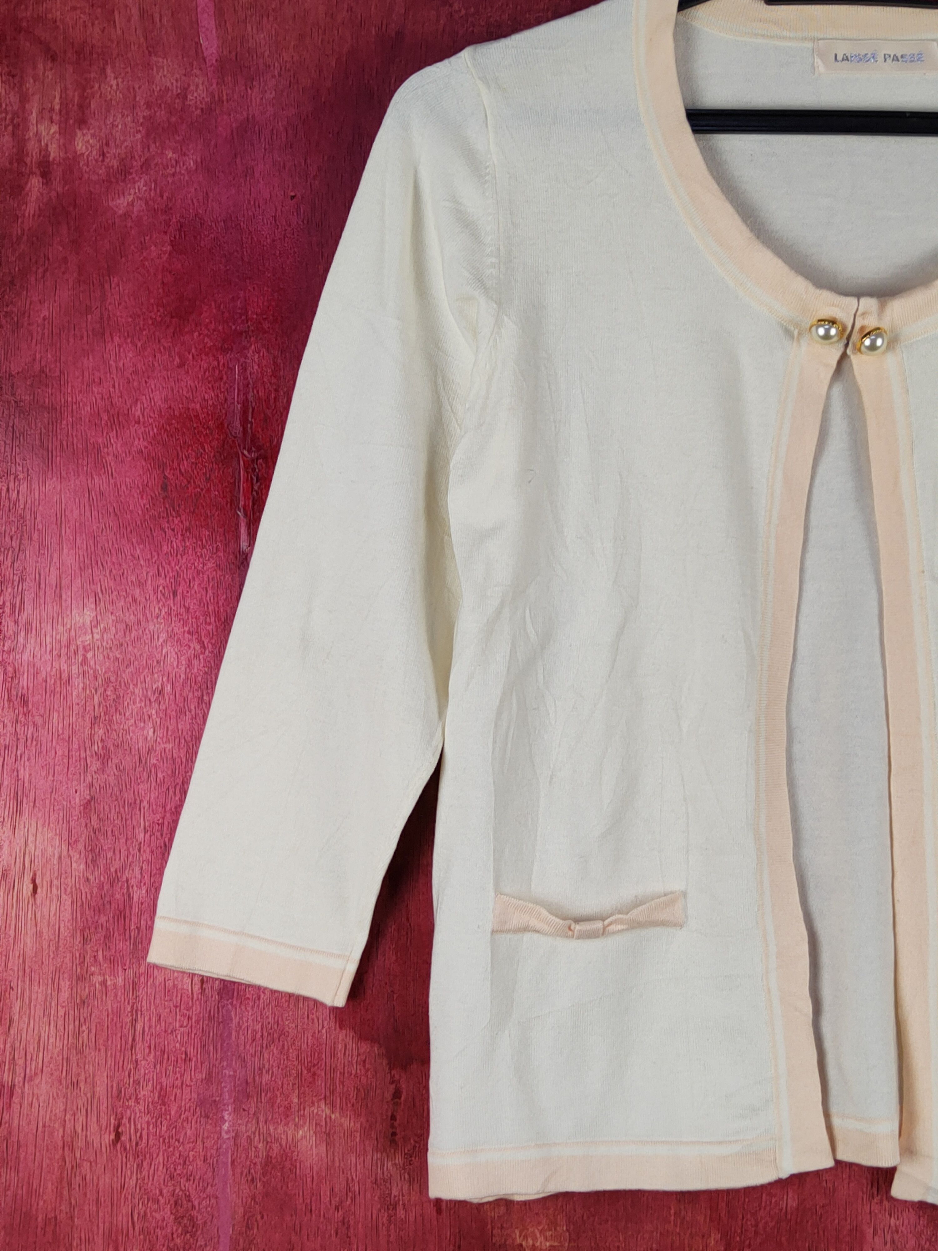 Japanese Brand × Vintage Laissé Passé Soft Yellow Knitwear Cardigan #S1073 Size S / US 4 / IT 40 - 3 Thumbnail