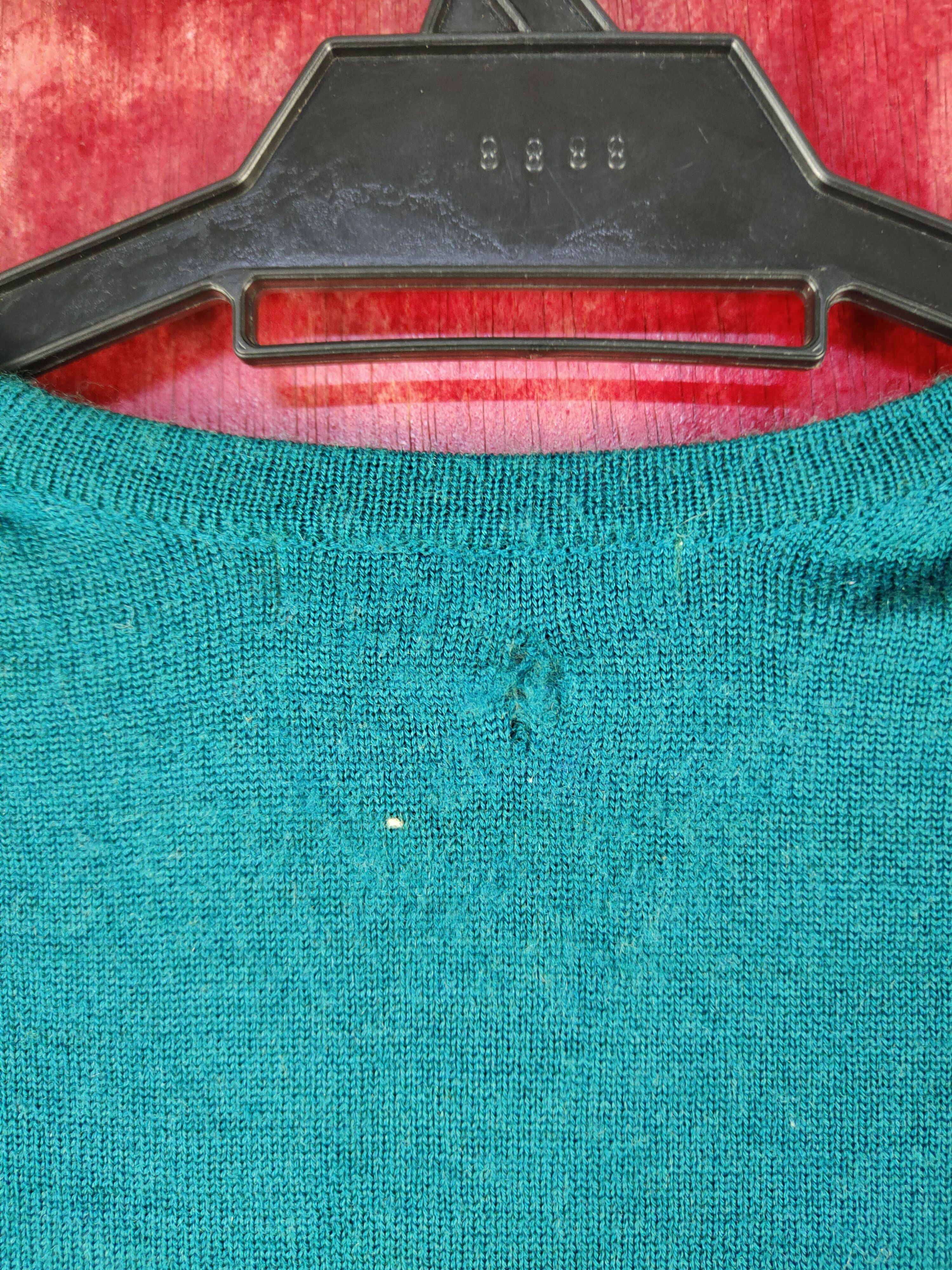 Japanese Brand × Vintage Gnentia Green distressed ripped Knitwear Cardigan #S1074 Size S / US 4 / IT 40 - 7 Thumbnail