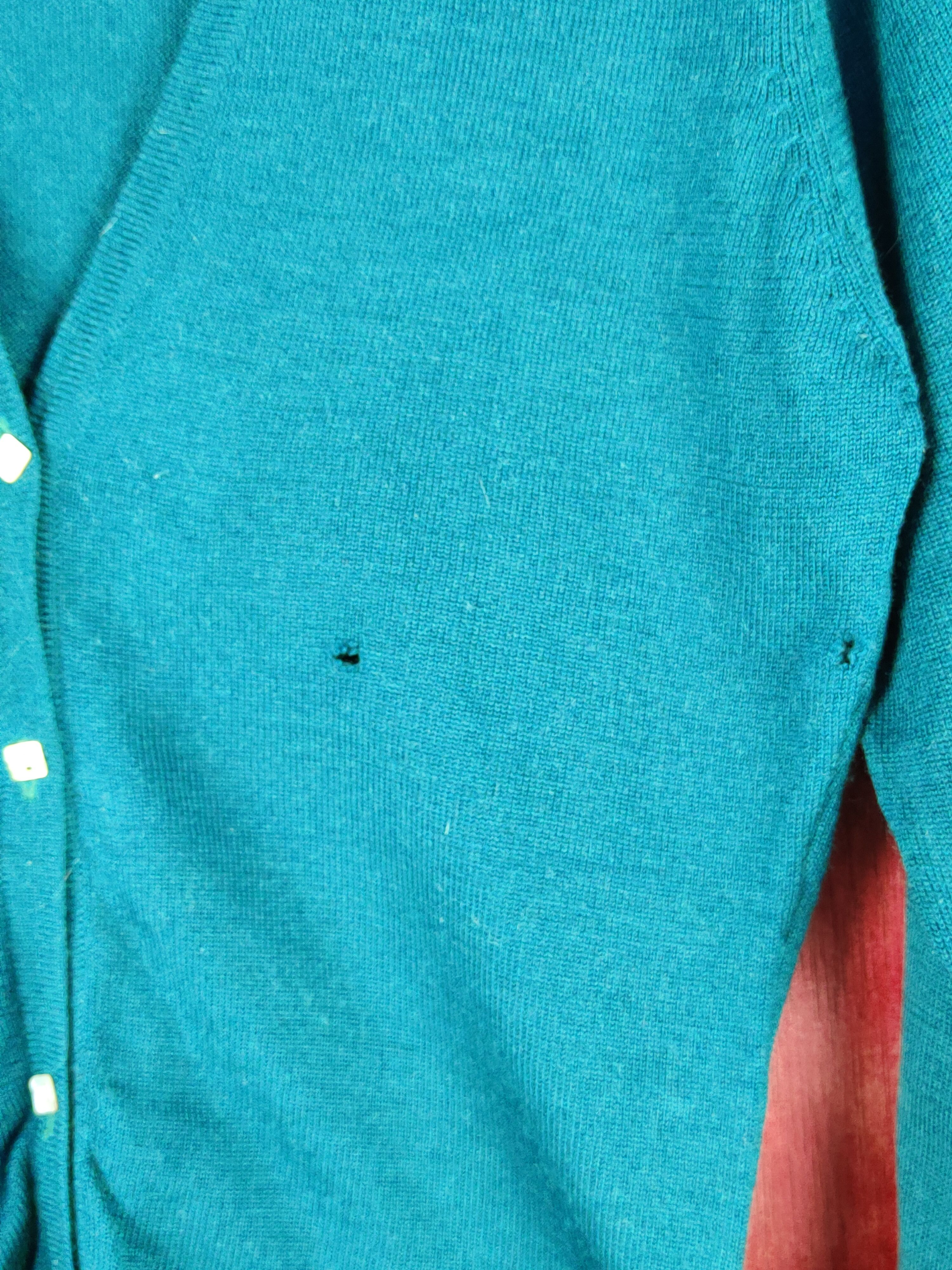 Japanese Brand × Vintage Gnentia Green distressed ripped Knitwear Cardigan #S1074 Size S / US 4 / IT 40 - 5 Thumbnail