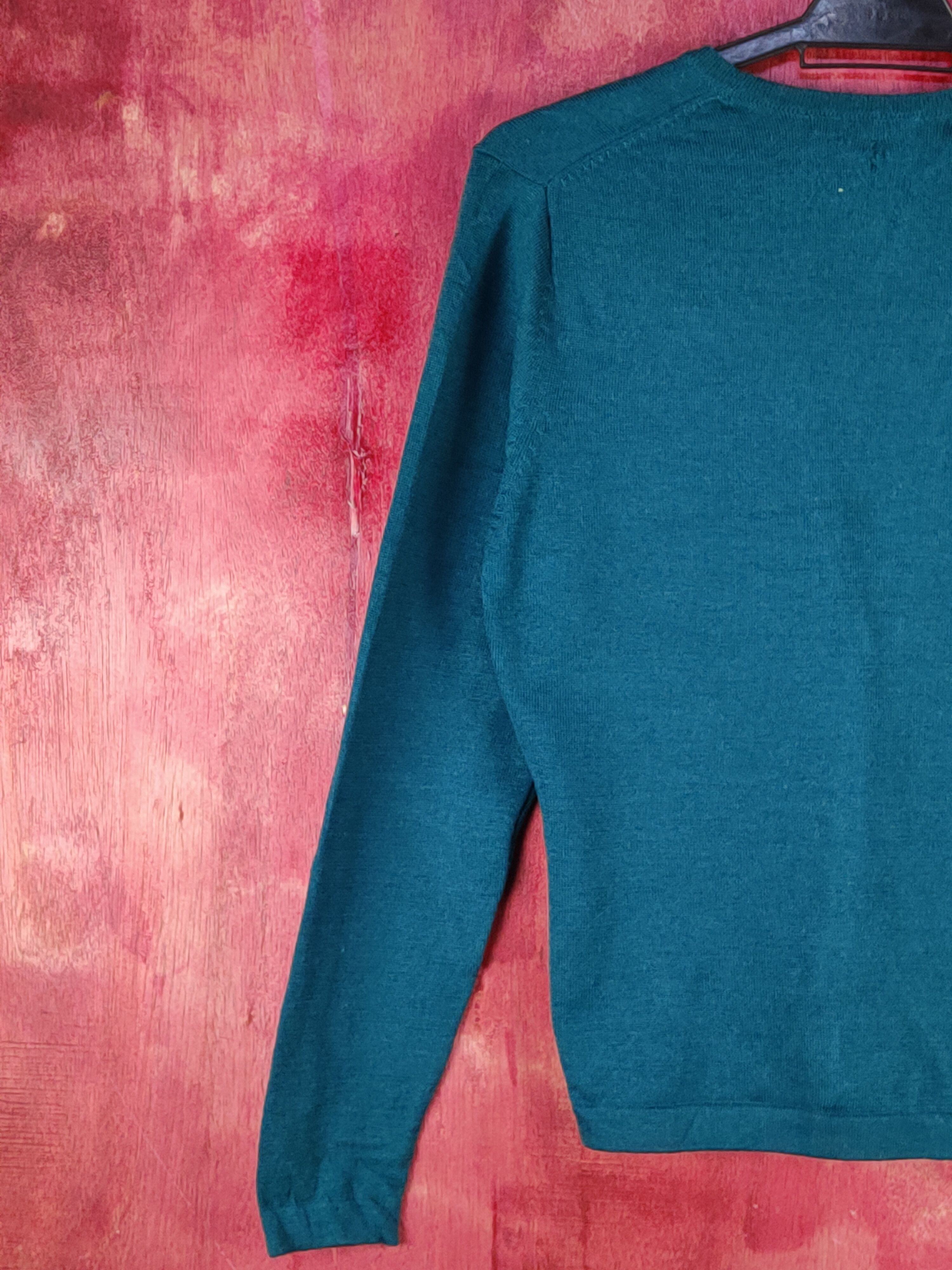Japanese Brand × Vintage Gnentia Green distressed ripped Knitwear Cardigan #S1074 Size S / US 4 / IT 40 - 8 Thumbnail