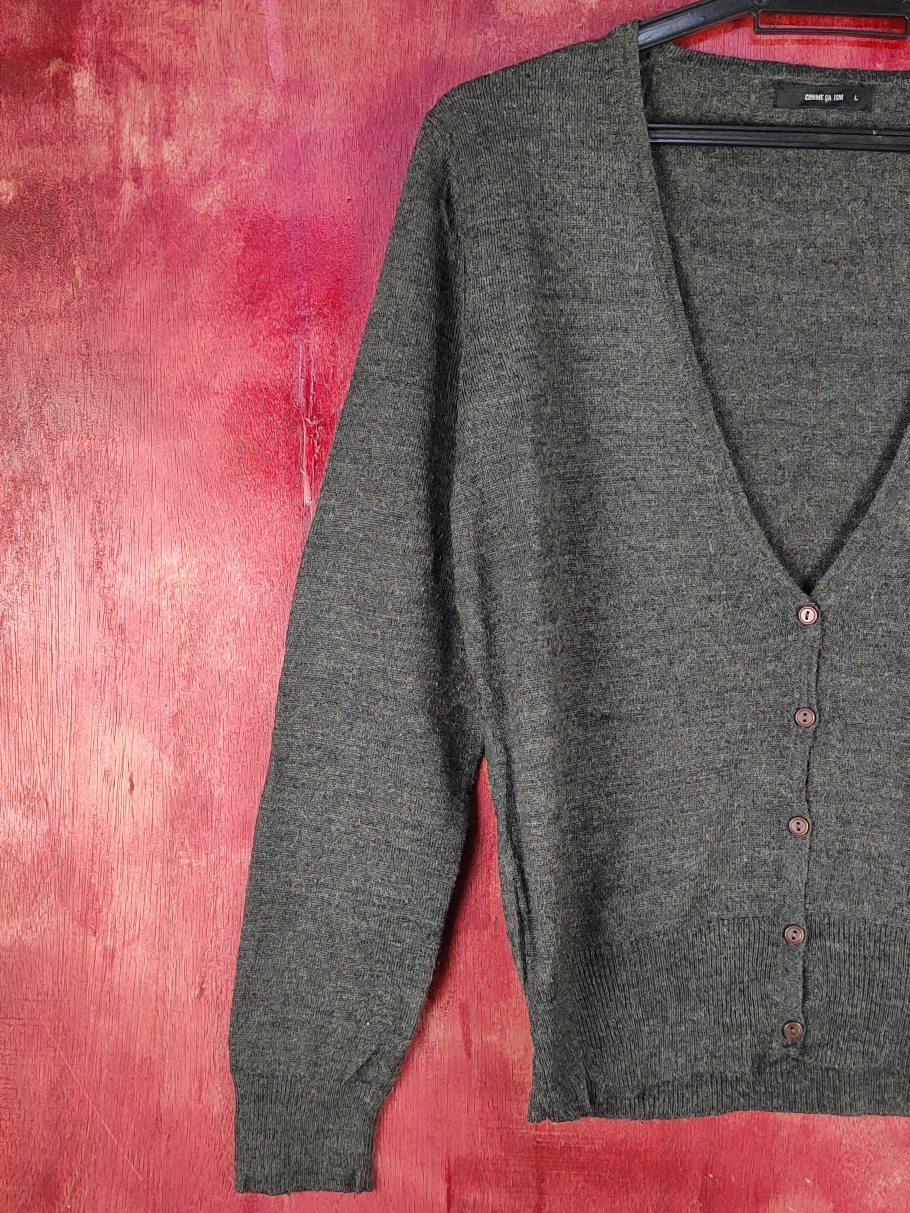 Comme Ca Ism Comme Ca Ism Dark Gray Knitwear Cardigan #S1075 Size L / US 10 / IT 46 - 3 Thumbnail