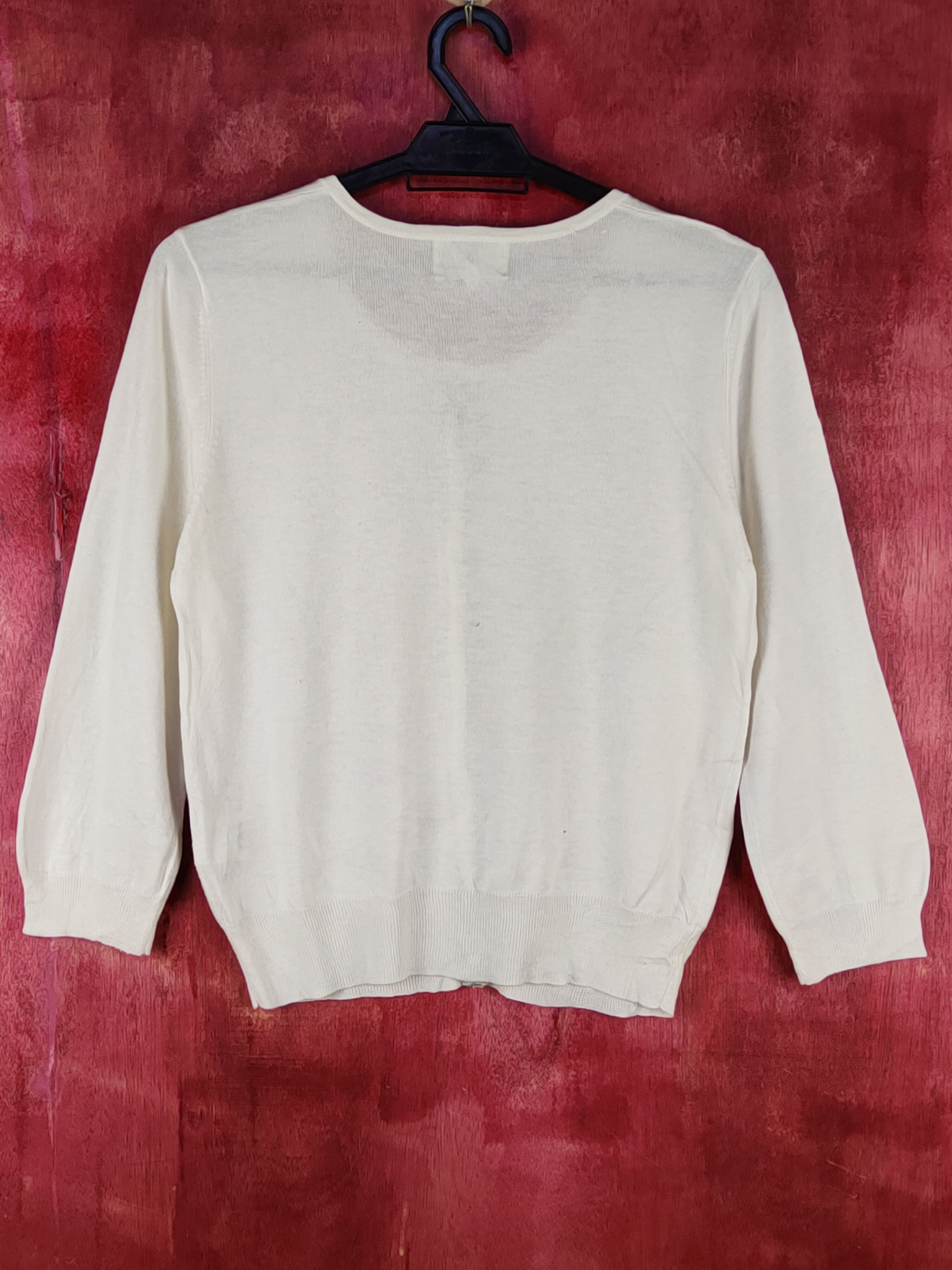 Japanese Brand × Vintage Kumikyoku Ivory Knitwear Cardigan #S1076 Size S / US 4 / IT 40 - 5 Thumbnail