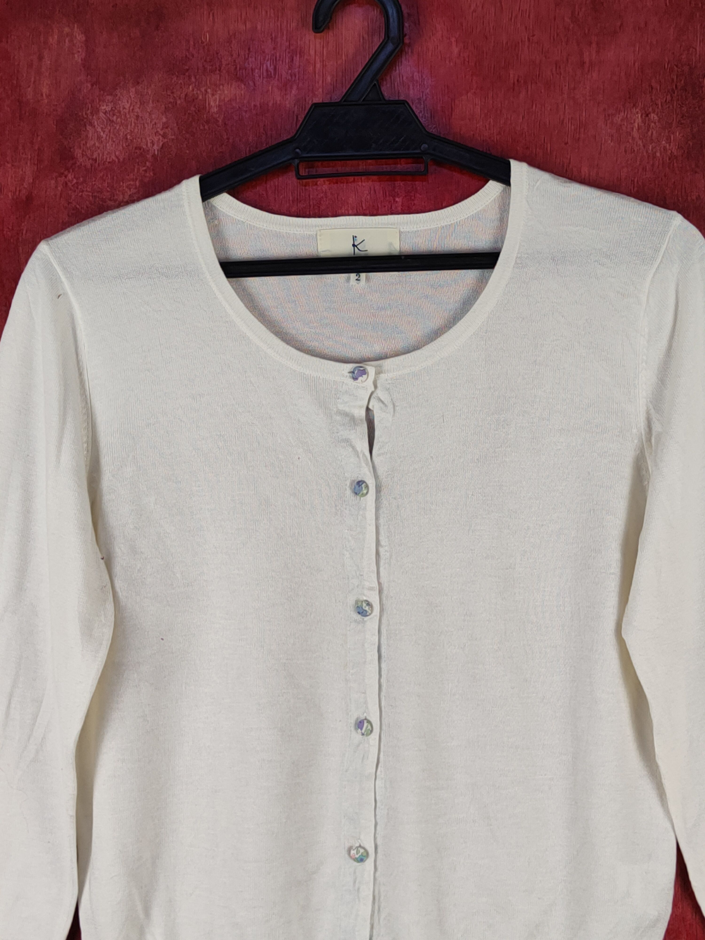 Japanese Brand × Vintage Kumikyoku Ivory Knitwear Cardigan #S1076 Size S / US 4 / IT 40 - 2 Thumbnail