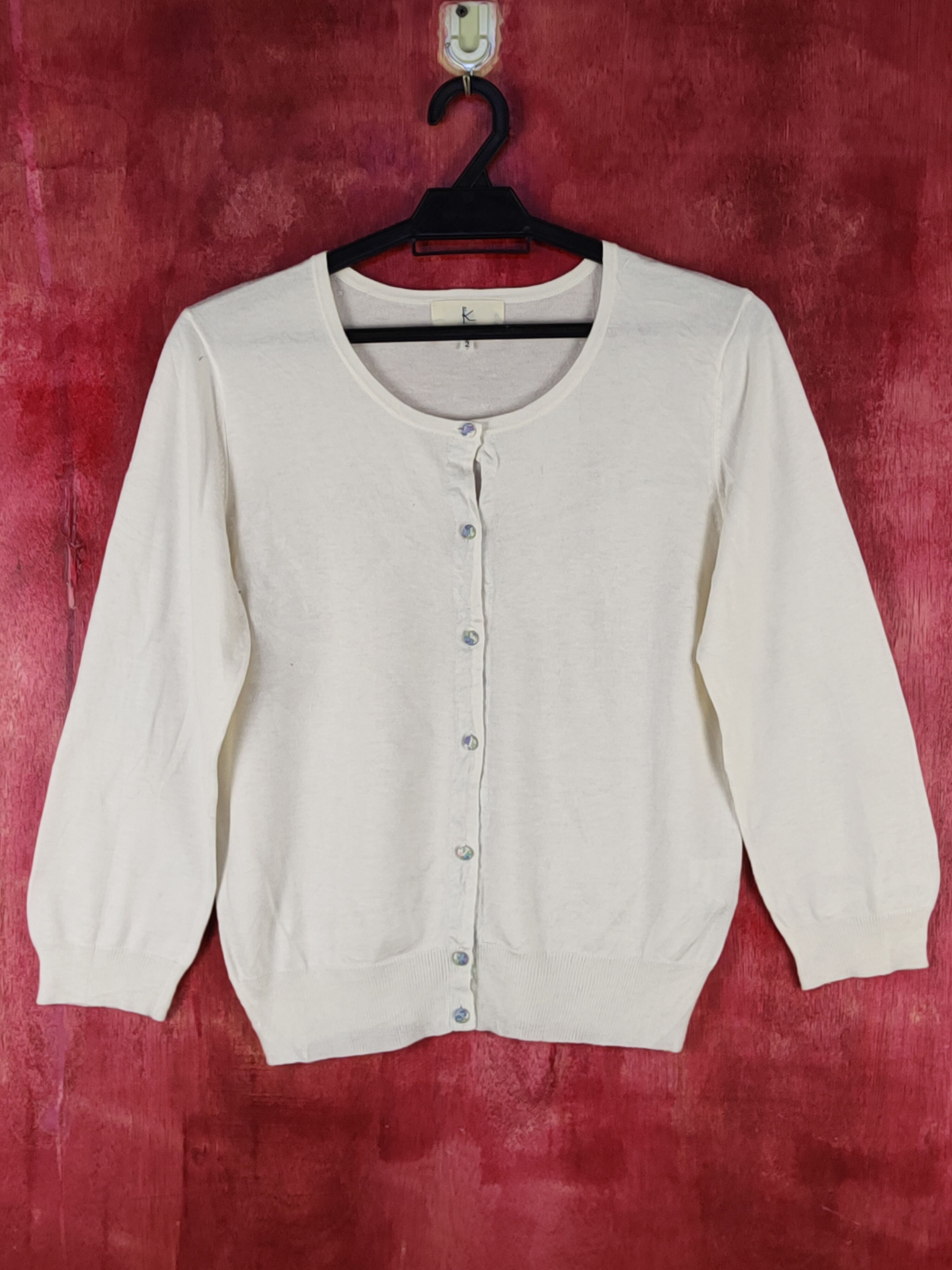 Japanese Brand × Vintage Kumikyoku Ivory Knitwear Cardigan #S1076 Size S / US 4 / IT 40 - 1 Thumbnail