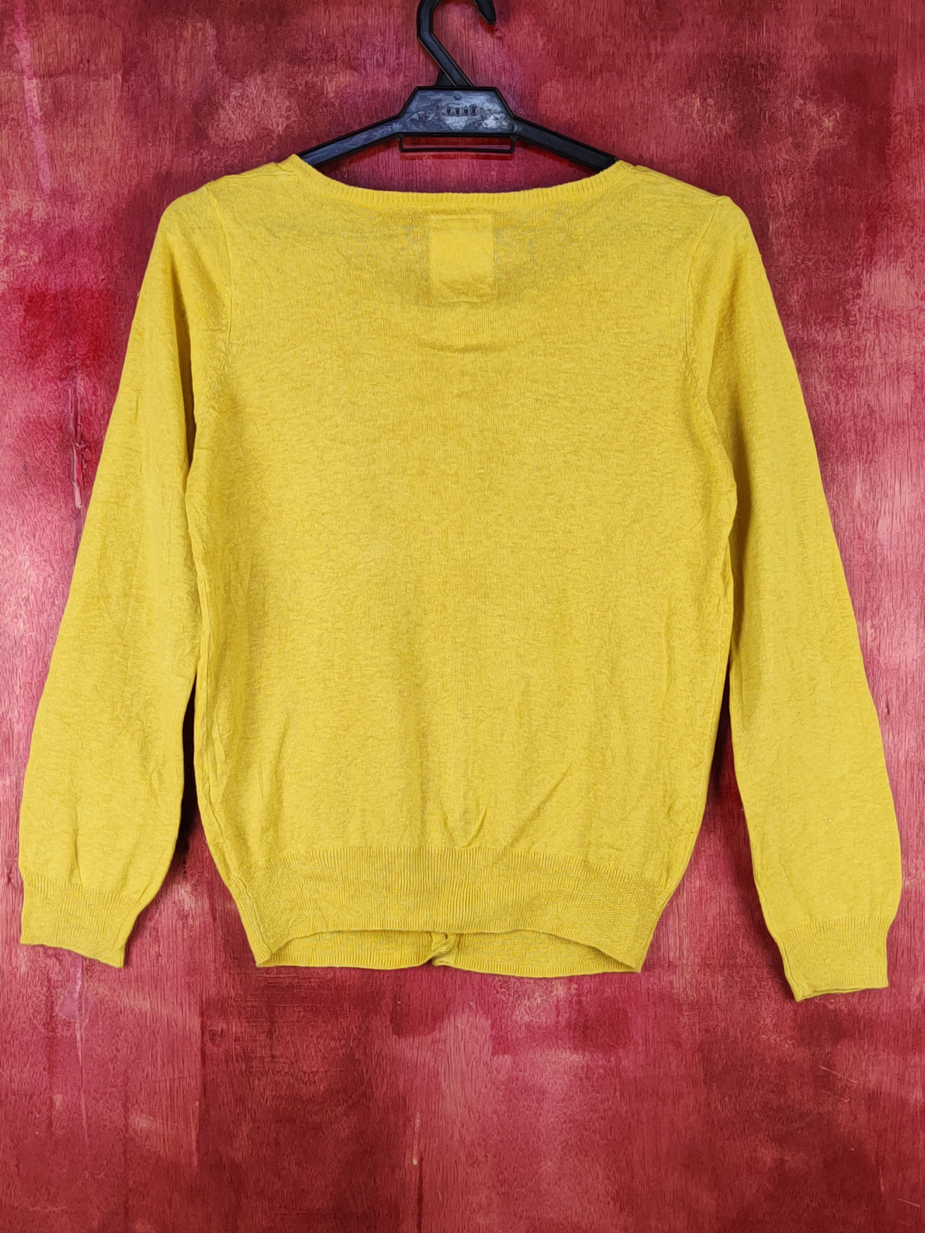 Japanese Brand Blucielo Mustard Knitwear Cardigan #S1077 Size M / US 6-8 / IT 42-44 - 5 Thumbnail