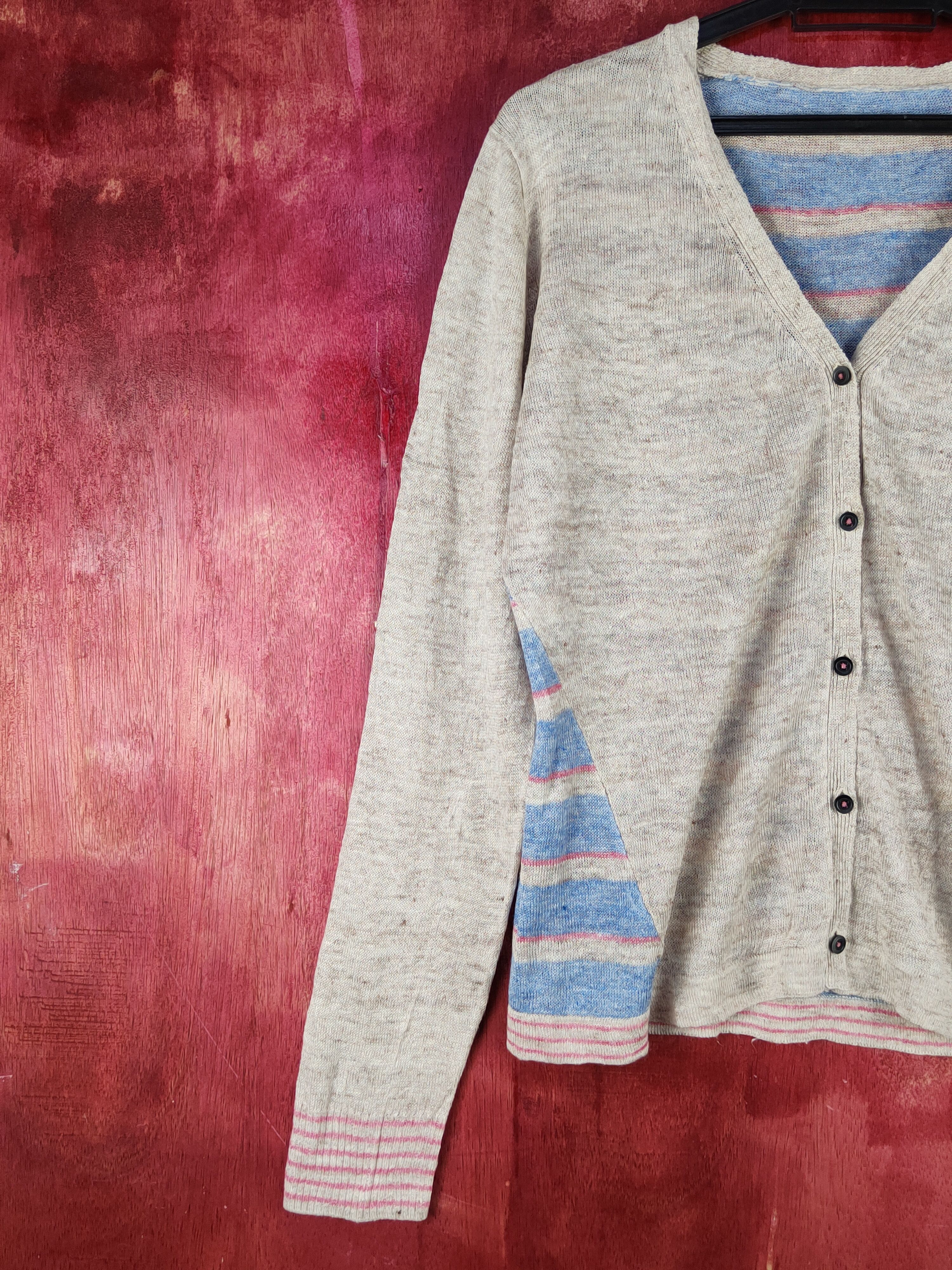 Japanese Brand Eglantine Blue/Gray Knitwear Cardigan #S1078 Size M / US 6-8 / IT 42-44 - 3 Thumbnail